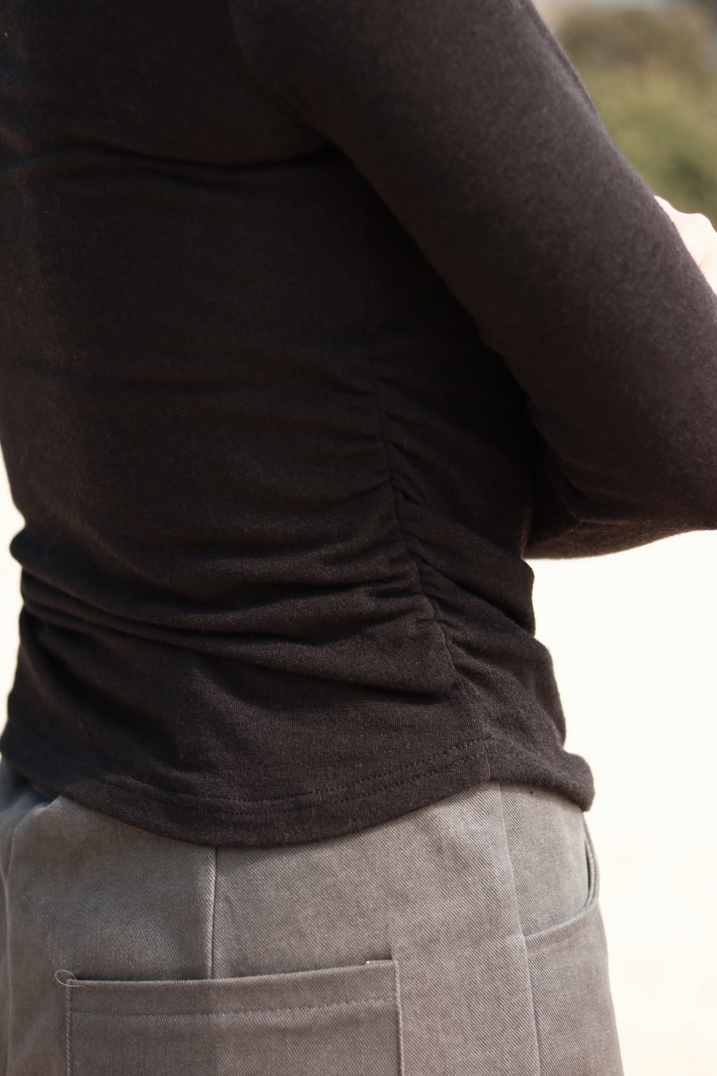 Spring Gathered Top (Black)