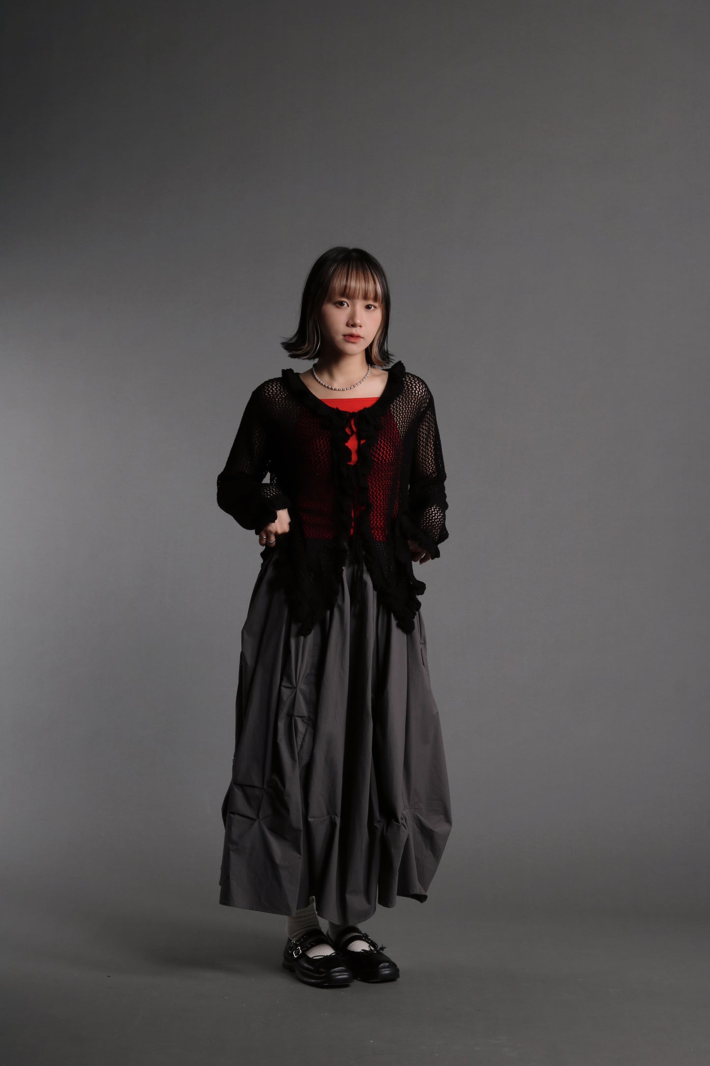 Doll Gathered Skirt (Charcoal)