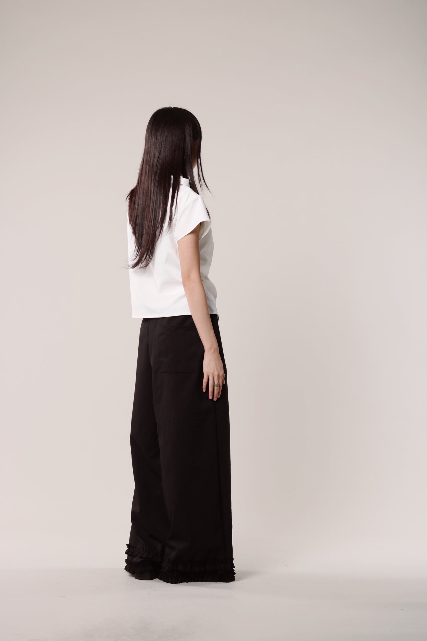 Double Ruffle Pants (Black)