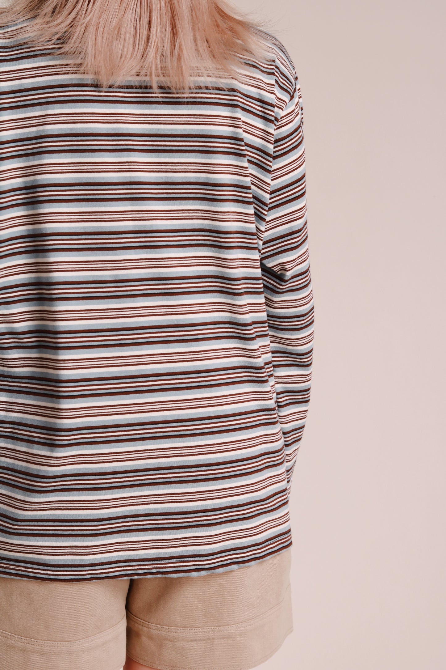 Striped Polo Top (Blue)