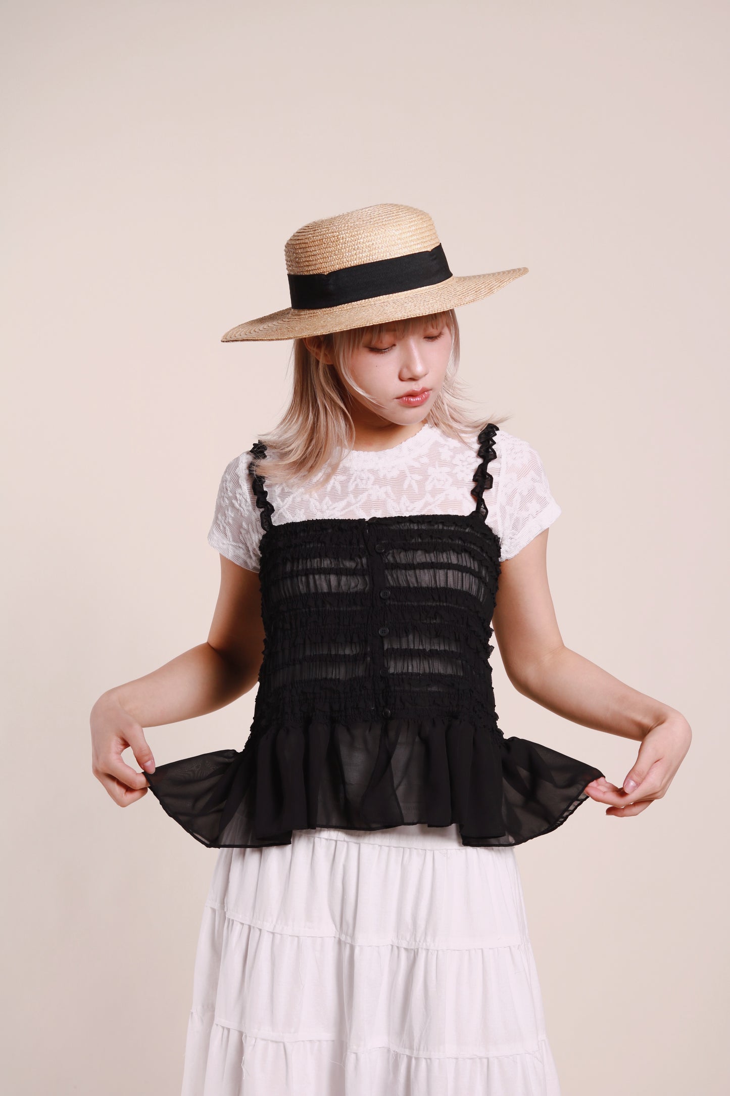 Doll Gathered Top (Black)