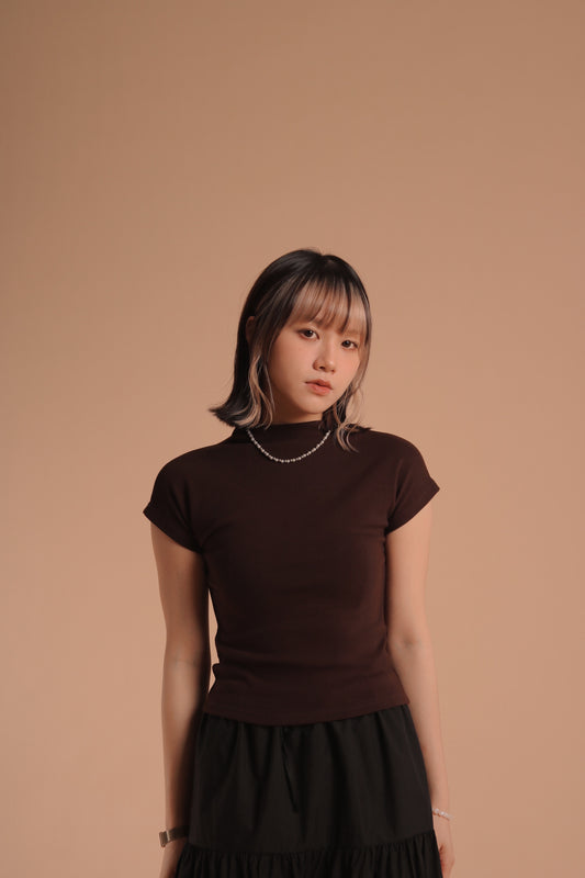 Cap Sleeve Tee (Brown)