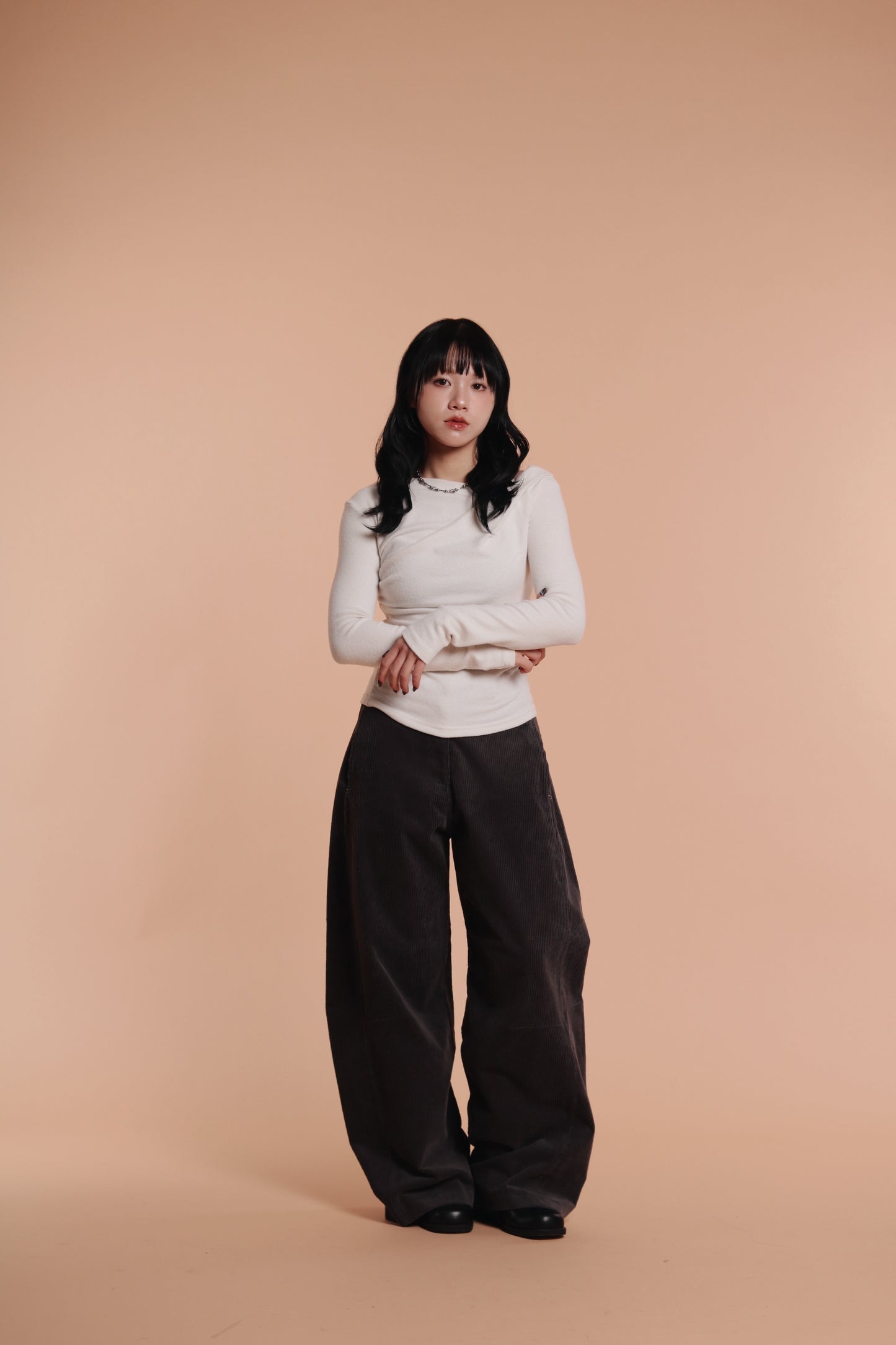 Marie Corduroy Pants (Charcoal)
