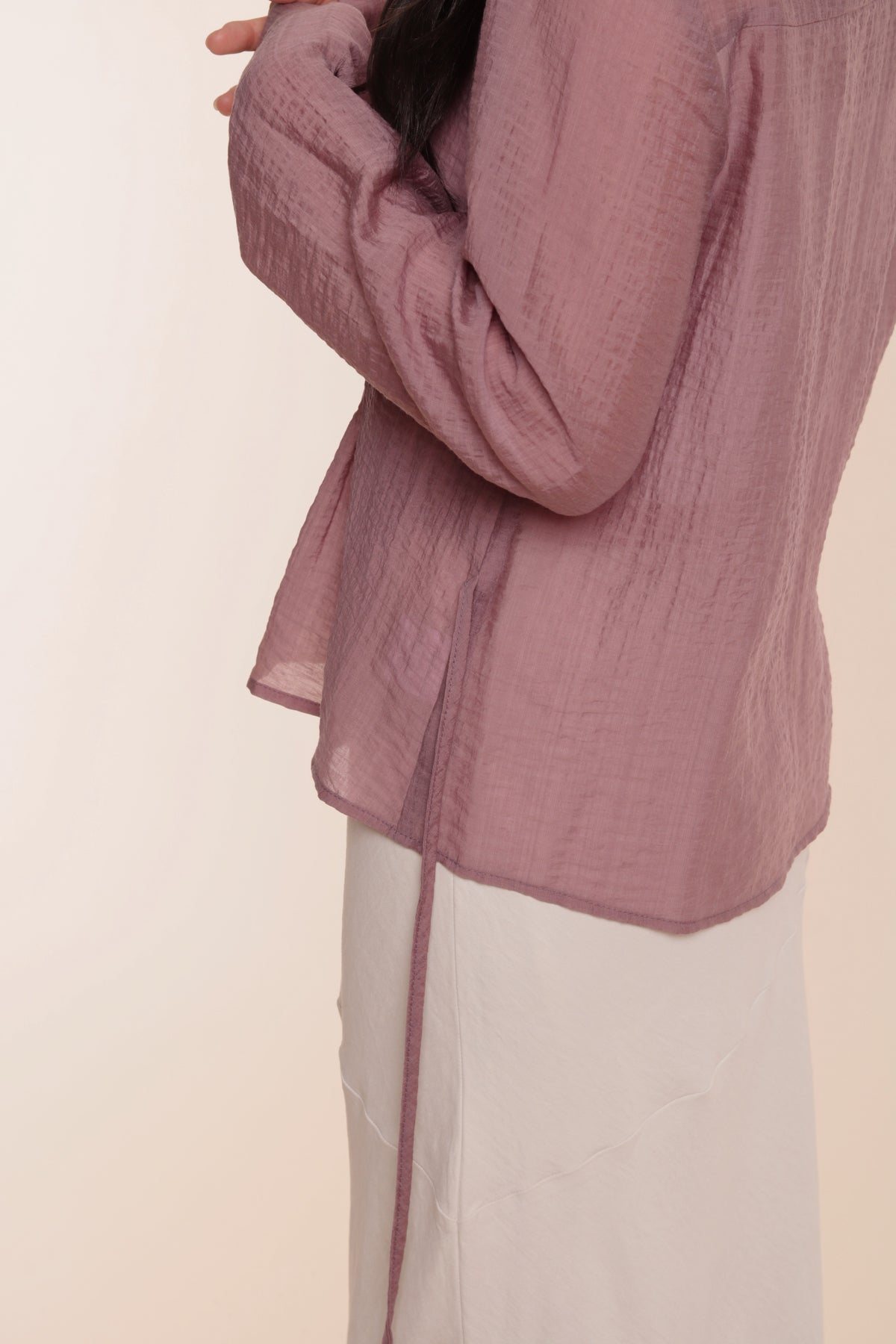 Checkered See Through Shirt (Pink)