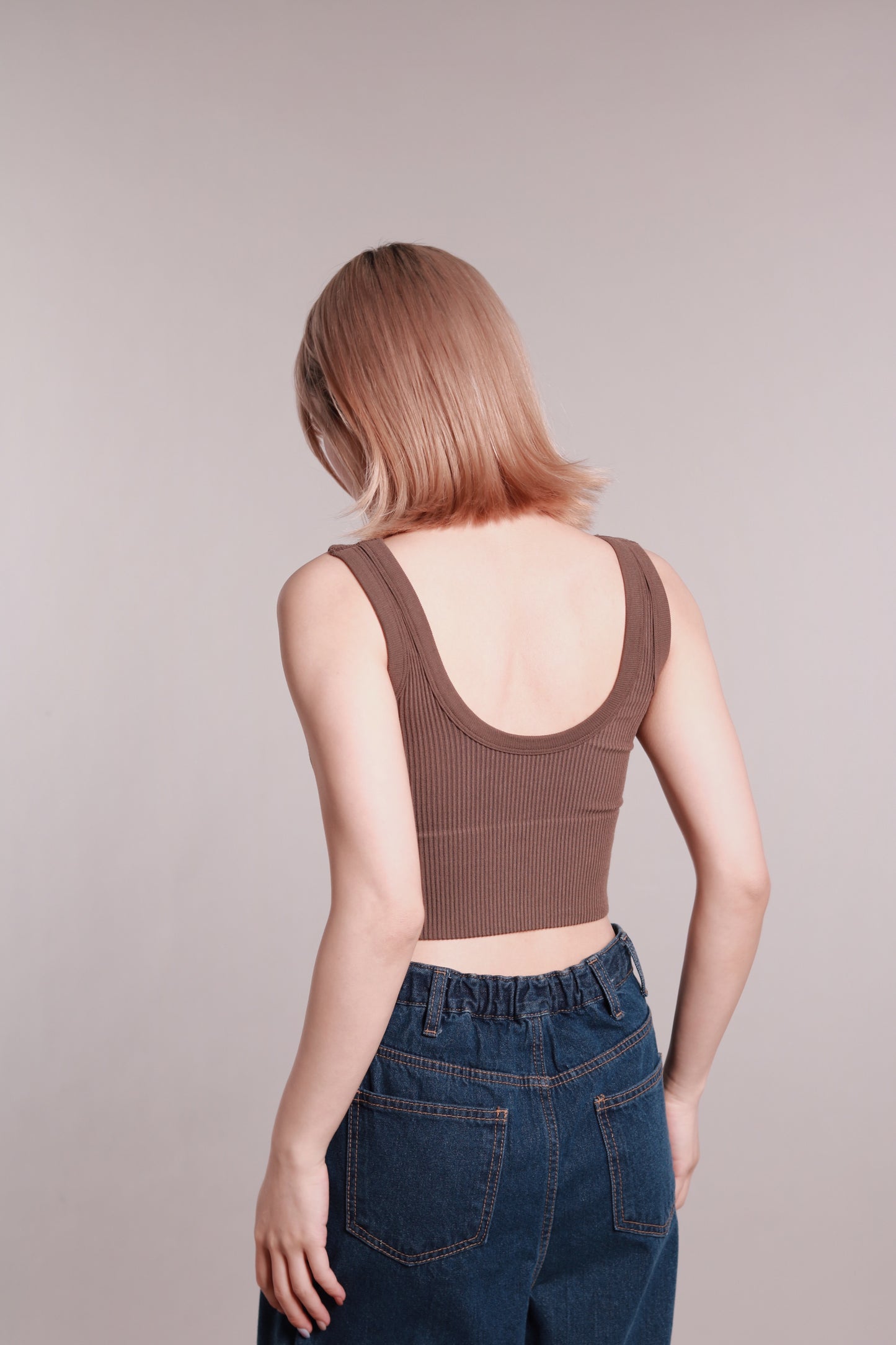 Square Fit Bra Top (Brown)