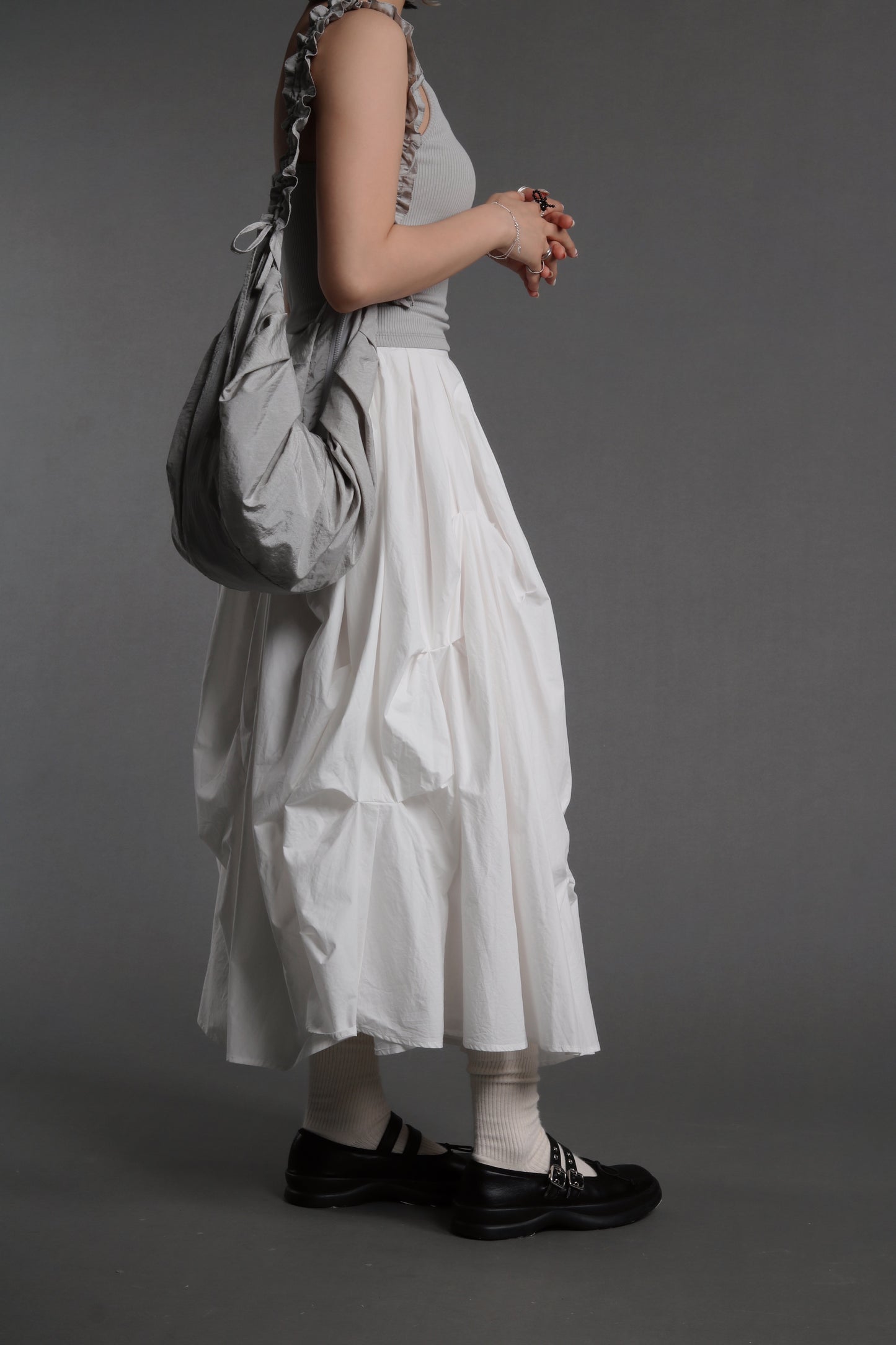 Doll Gathered Skirt (White)