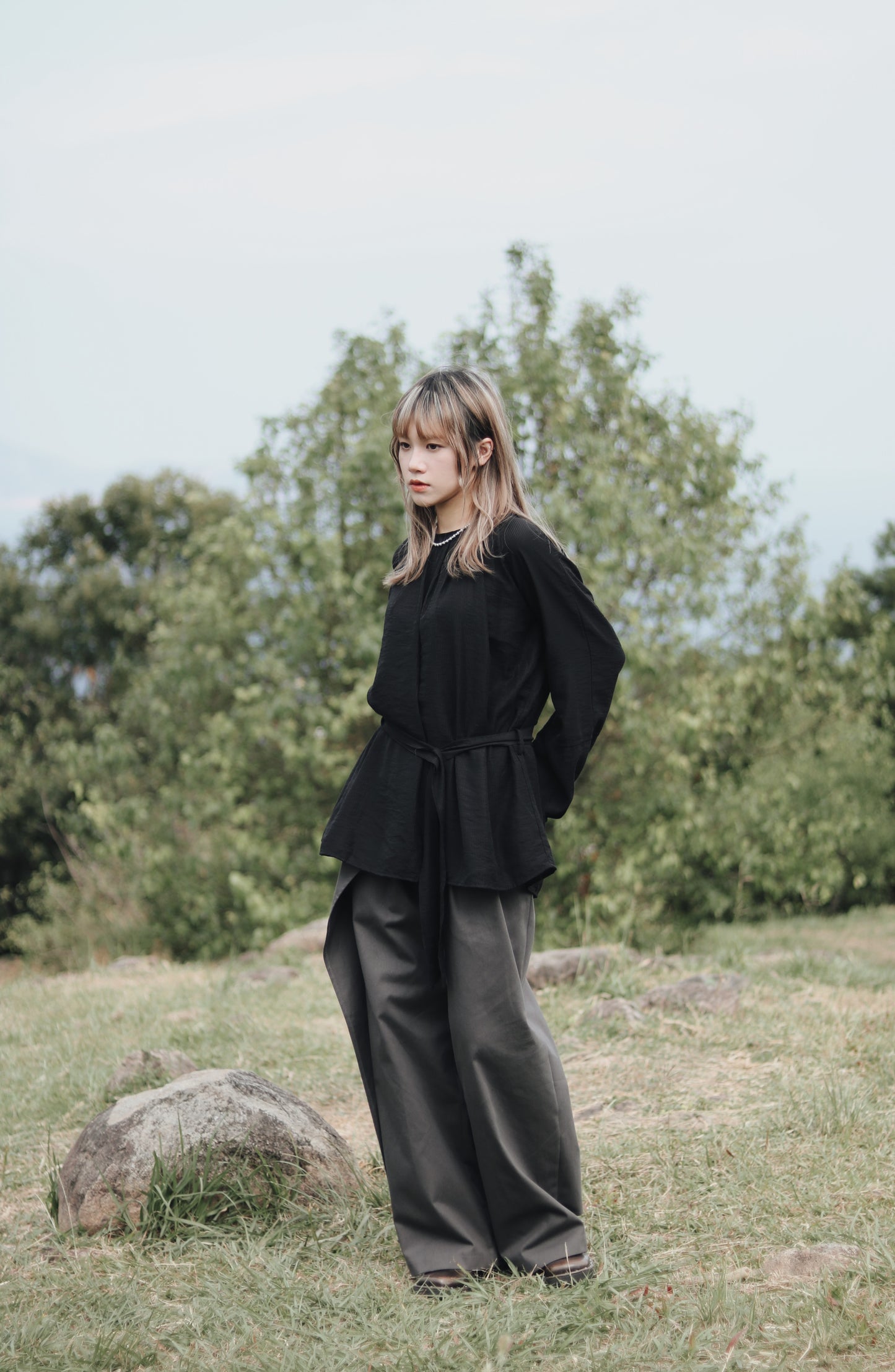 Layered Pants (Charcoal)