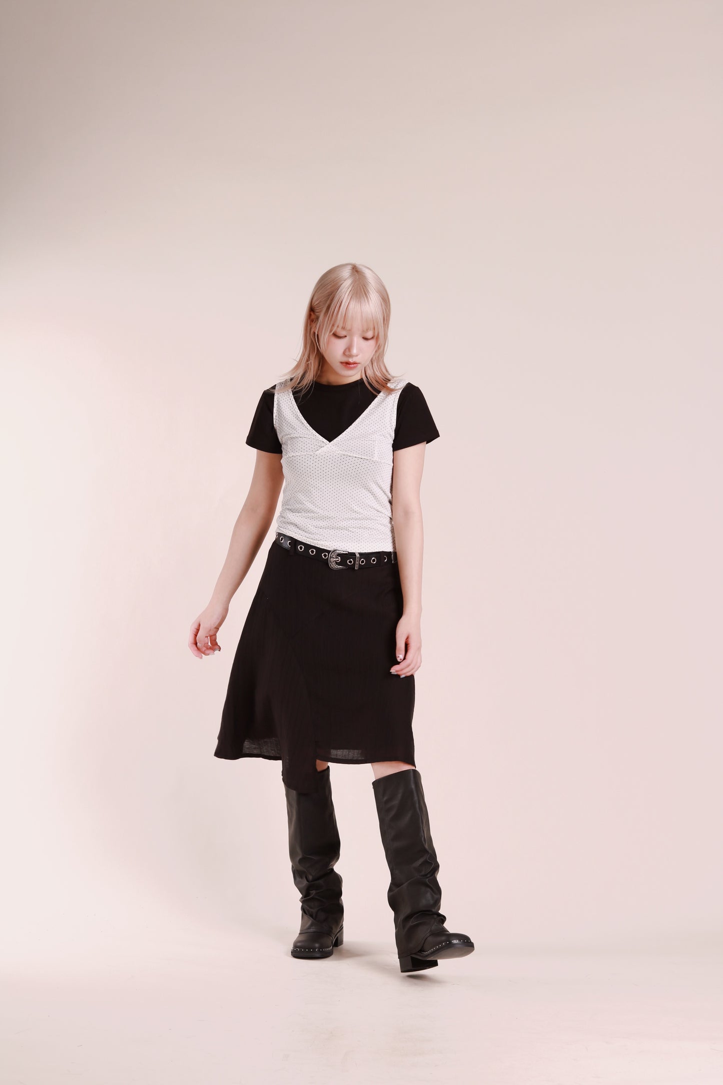 Asymmetric Mini Skirt (Black)