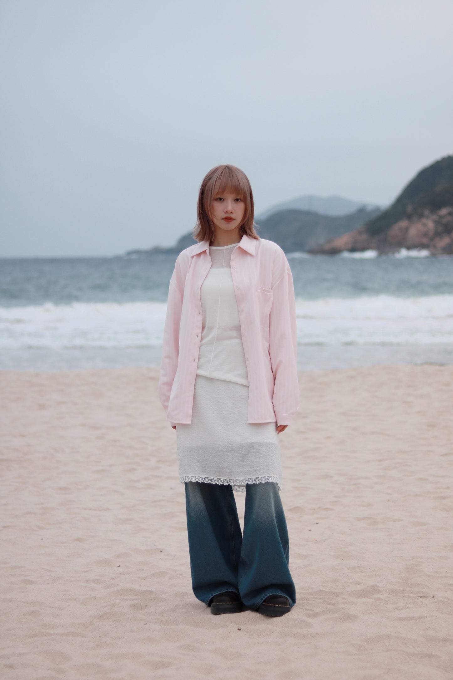 Relaxed Belt Shirt (Pink)