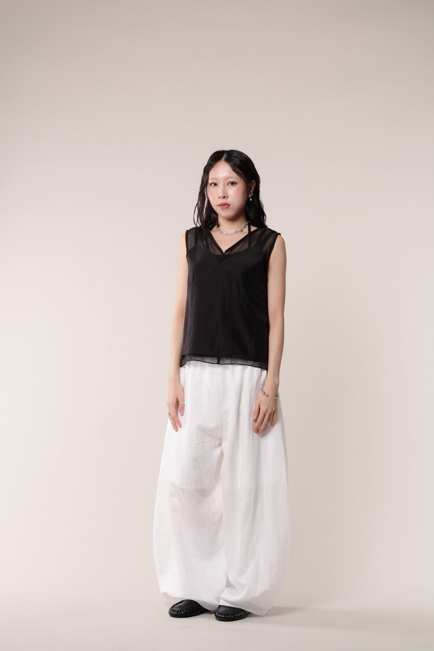 Linen Bubble Pants (White)