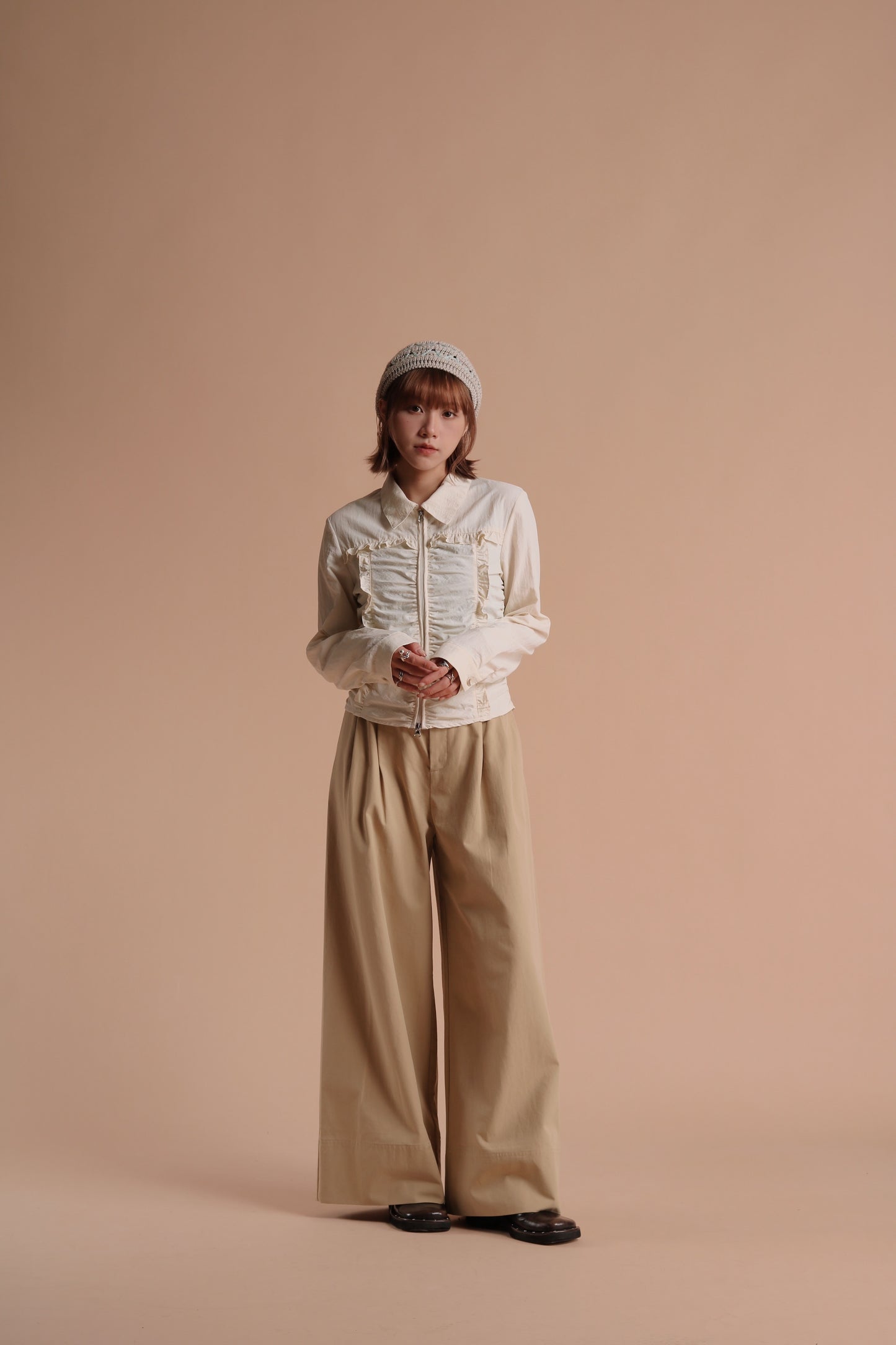 Gathered Ruffle Jacket (Ivory)