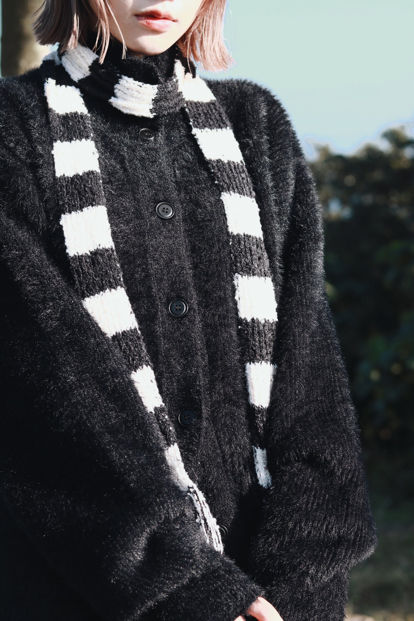 Mini Scarf (Black/Green/Pink)