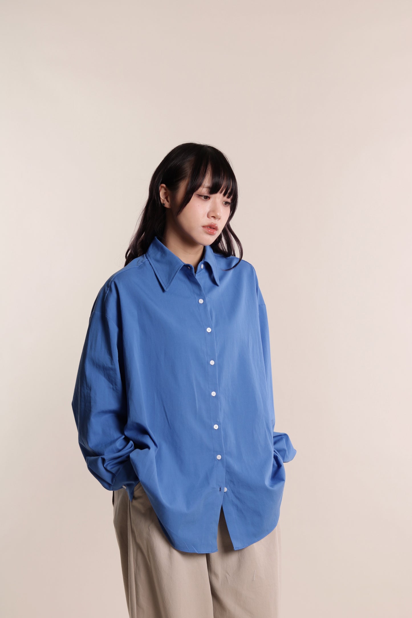 Oversized Boyfriend Shirt (Blue)