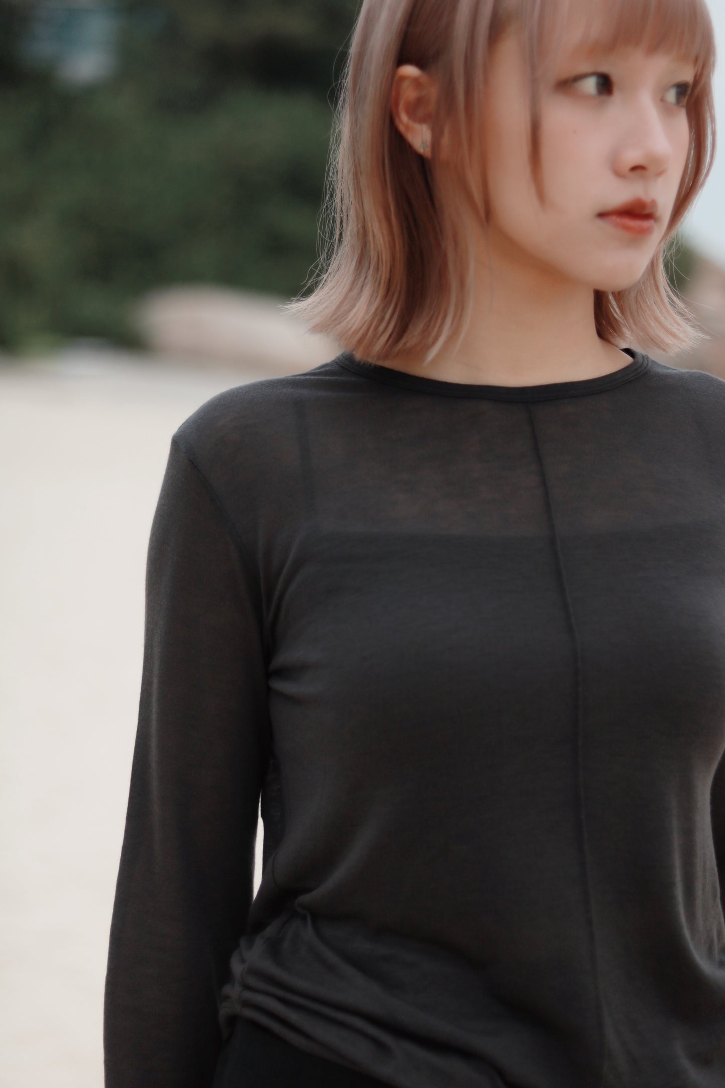 Spring Basic Top (Charcoal/Pink/Purple/White)