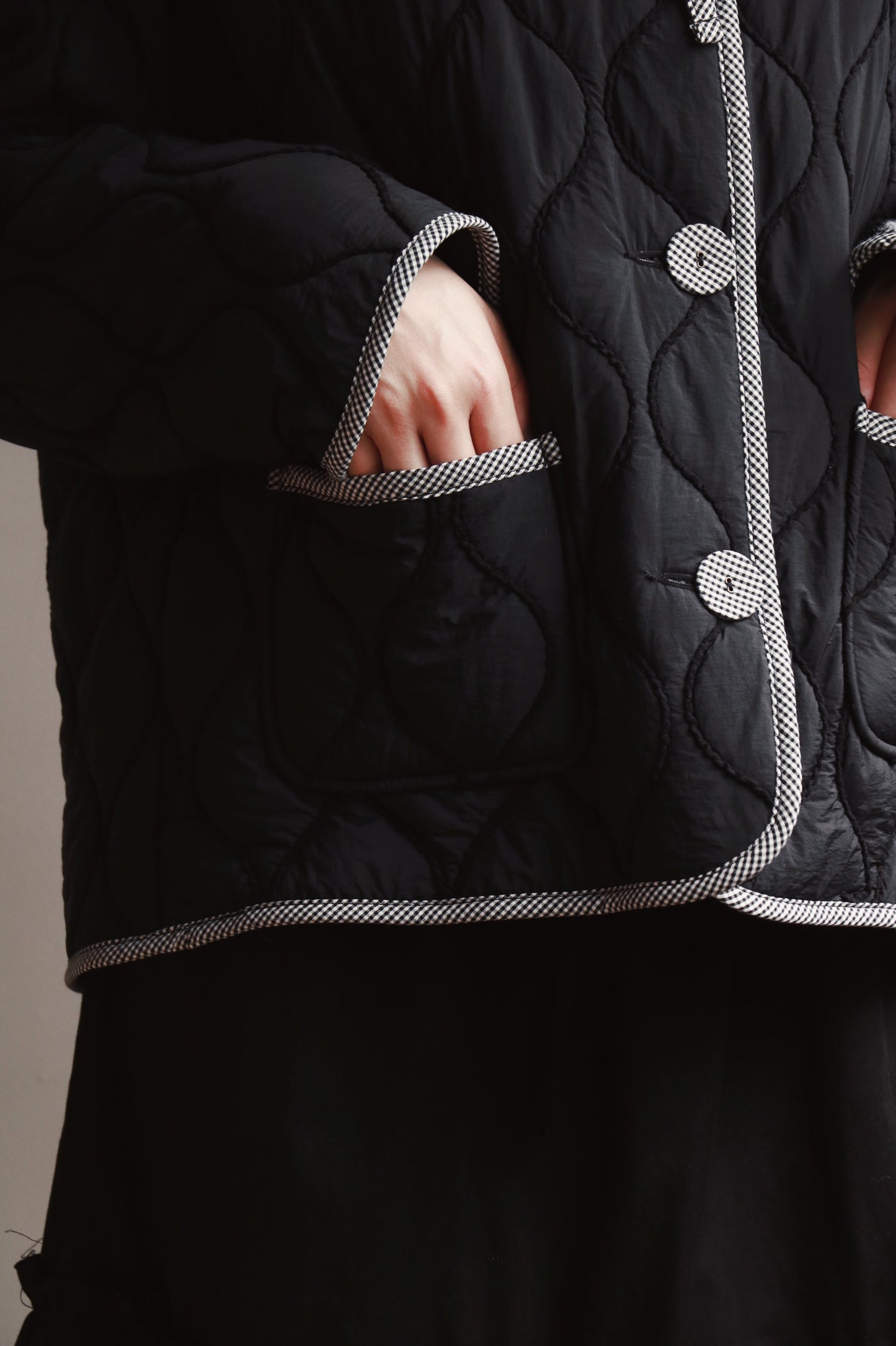 Collar Padded Jacket (Black)