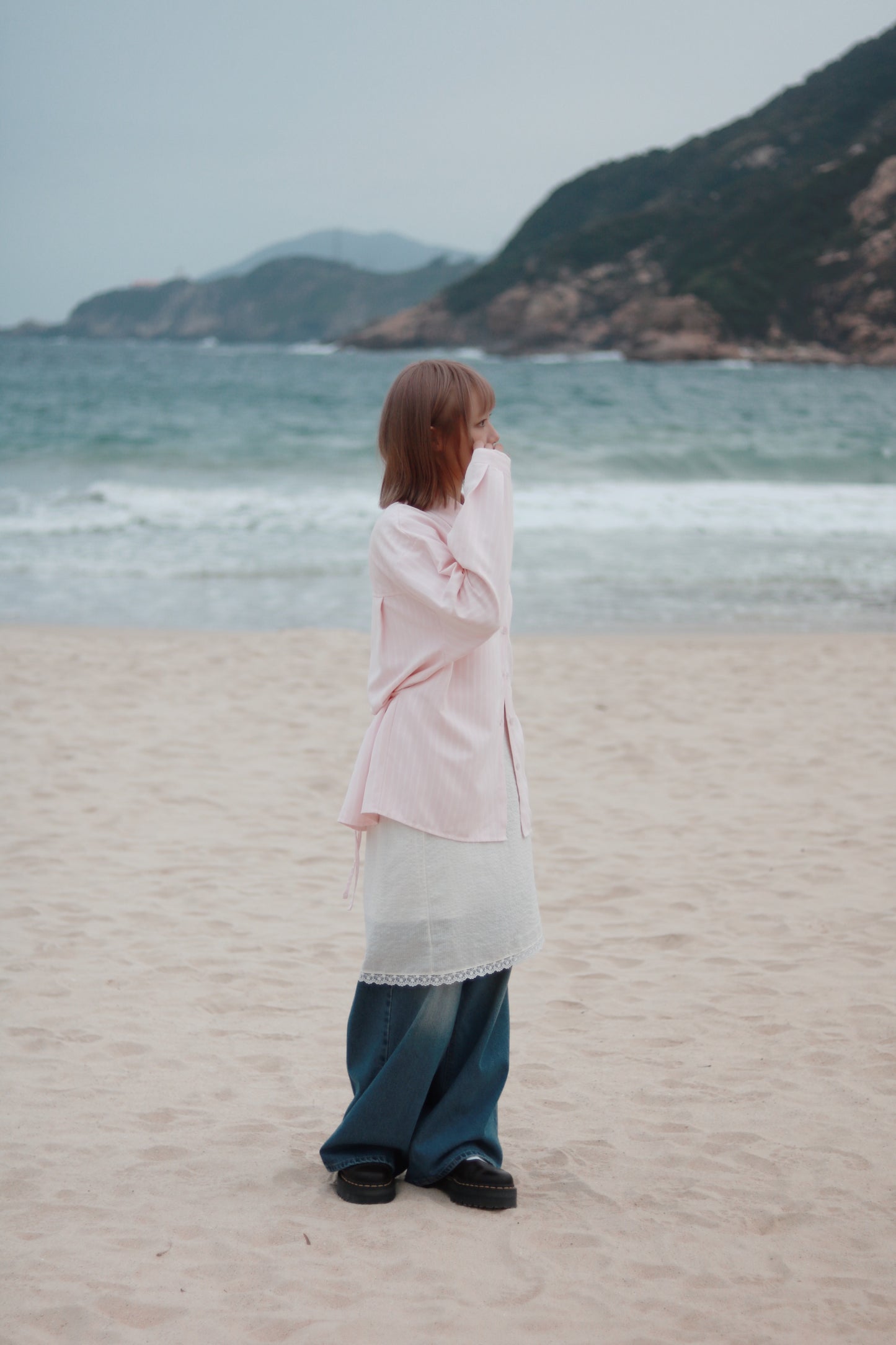 Relaxed Belt Shirt (Pink)