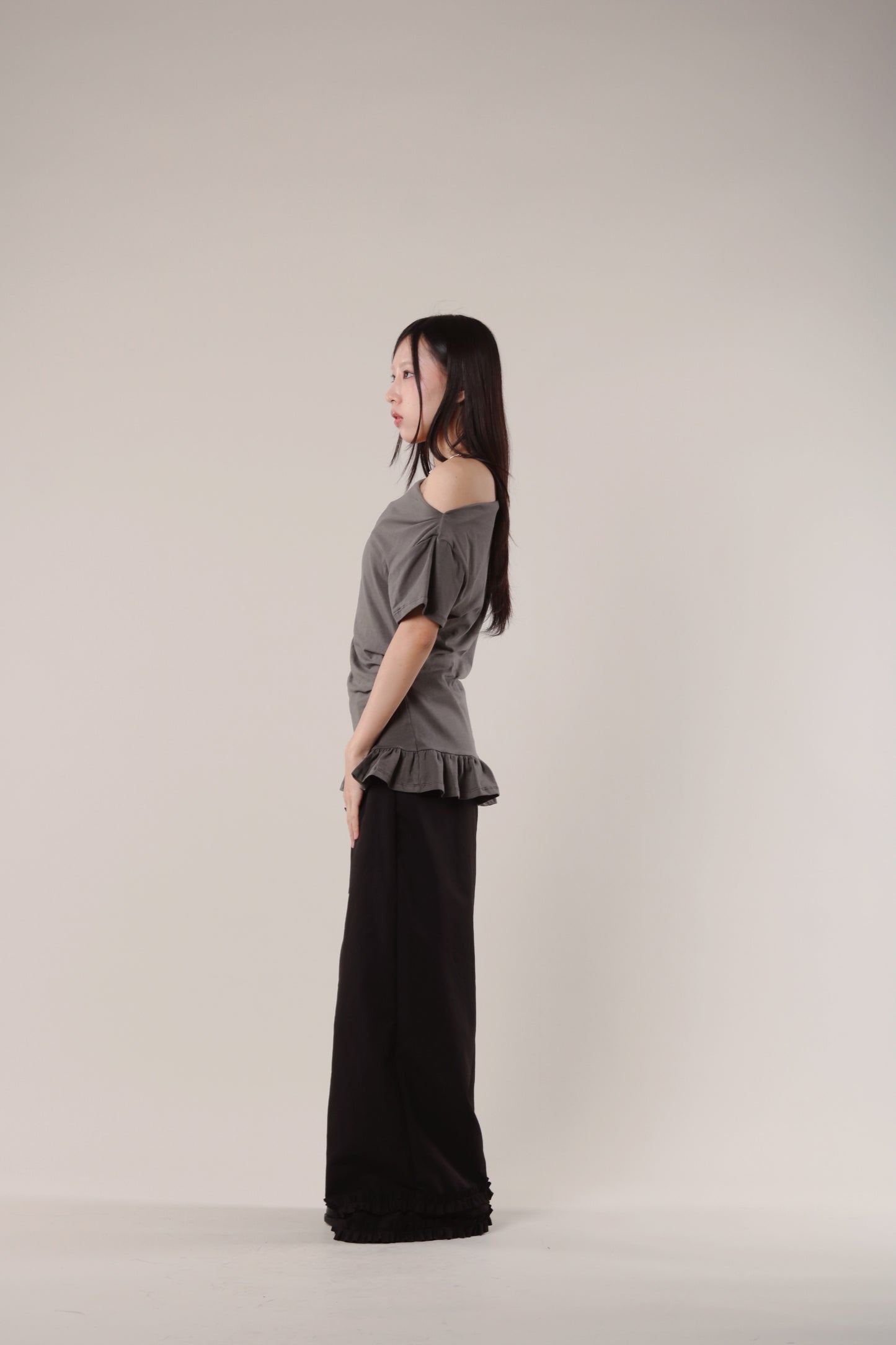 Ruffle Top (Charcoal)