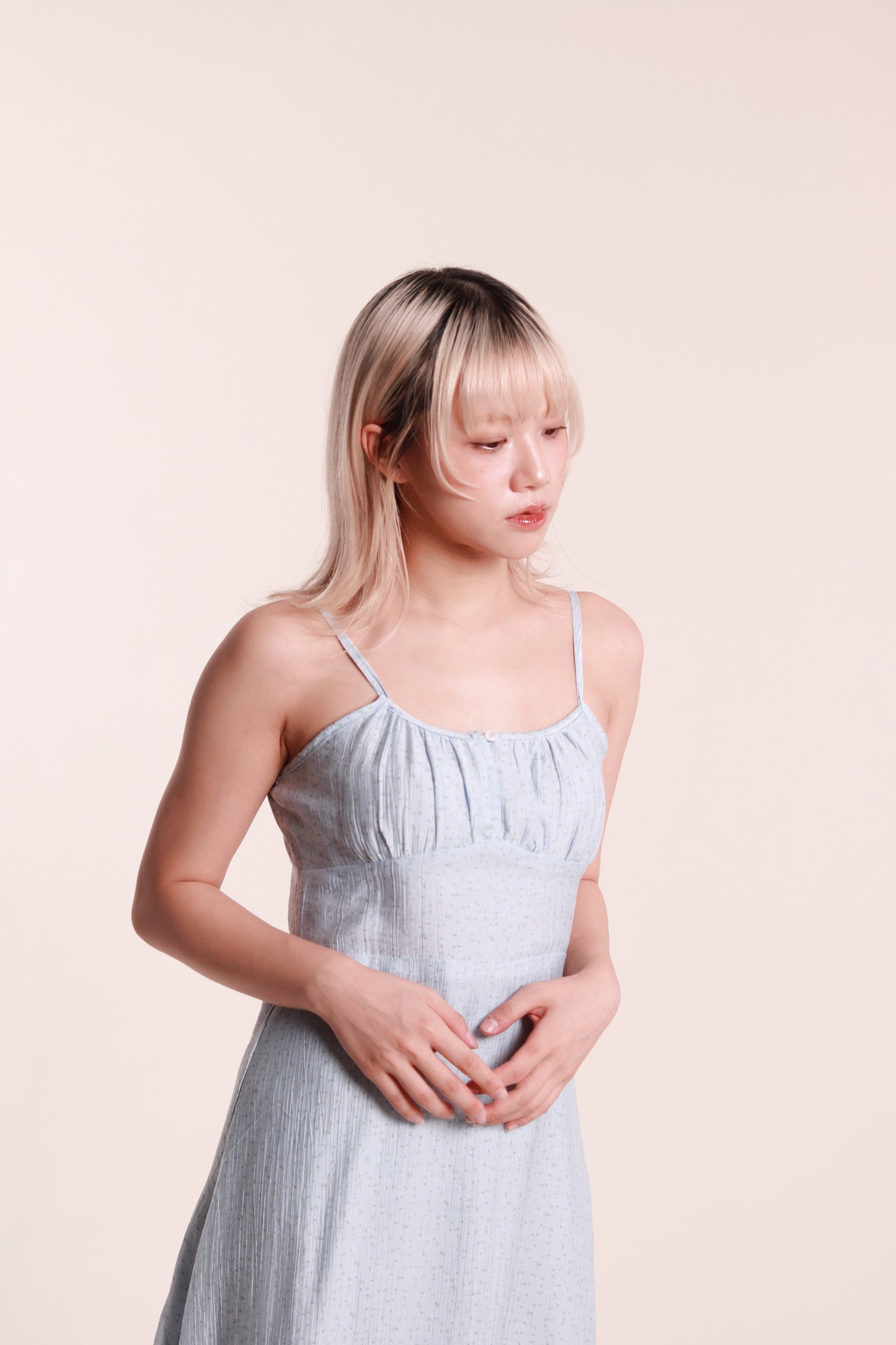 Floral Sleeveless Dress (Blue)