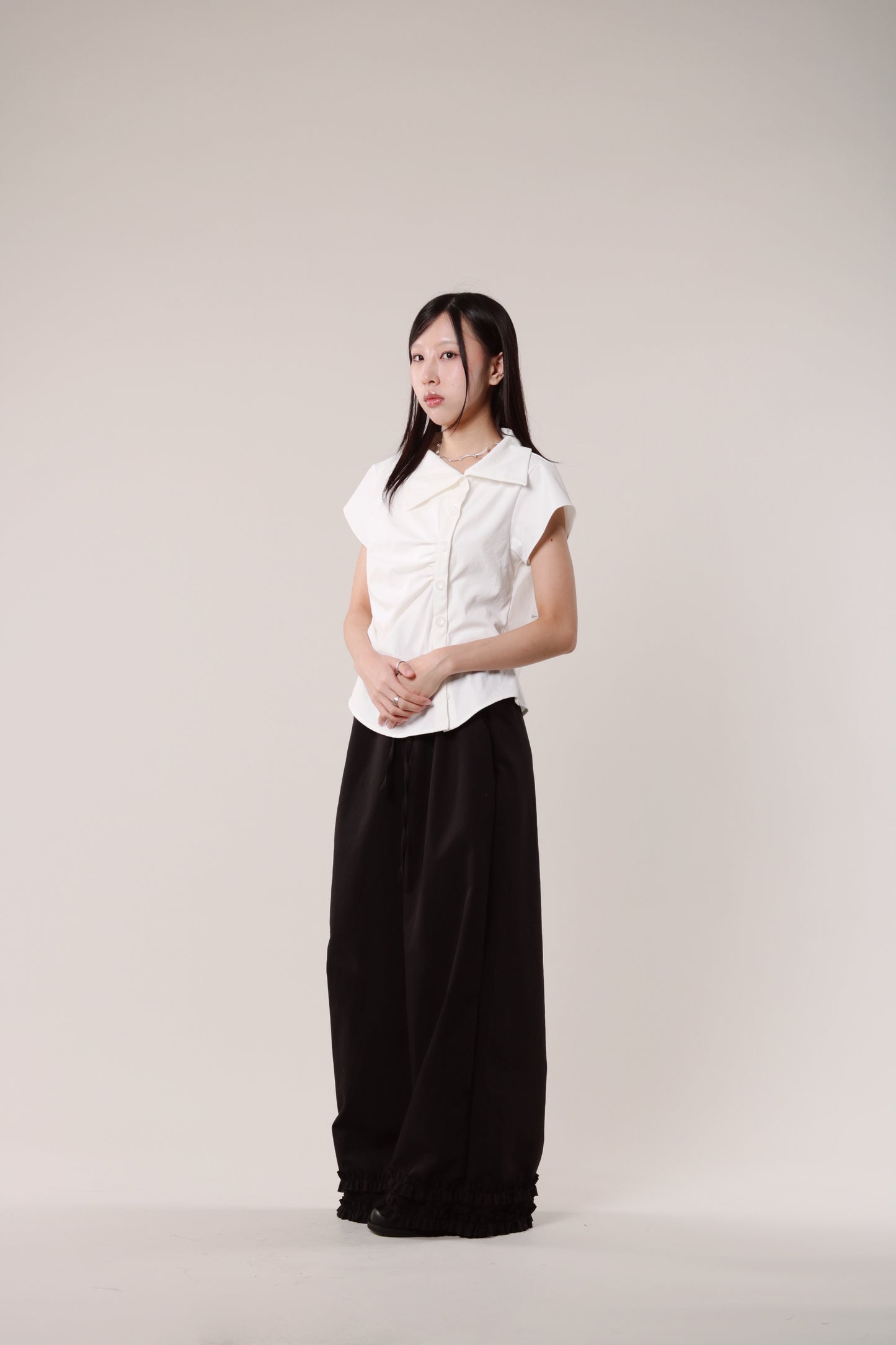 Double Ruffle Pants (Black)