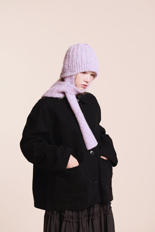 Doll Knit Scarf Flight Cap (Purple)