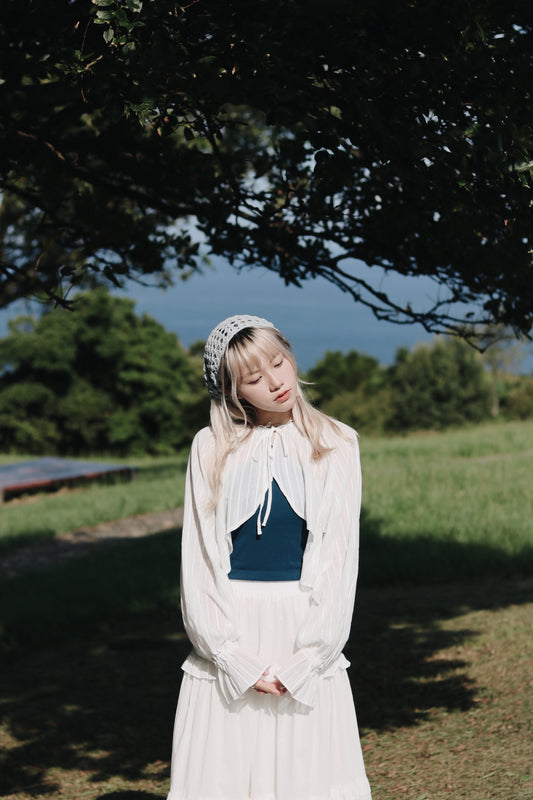 Flora Cropped Shirt (White)