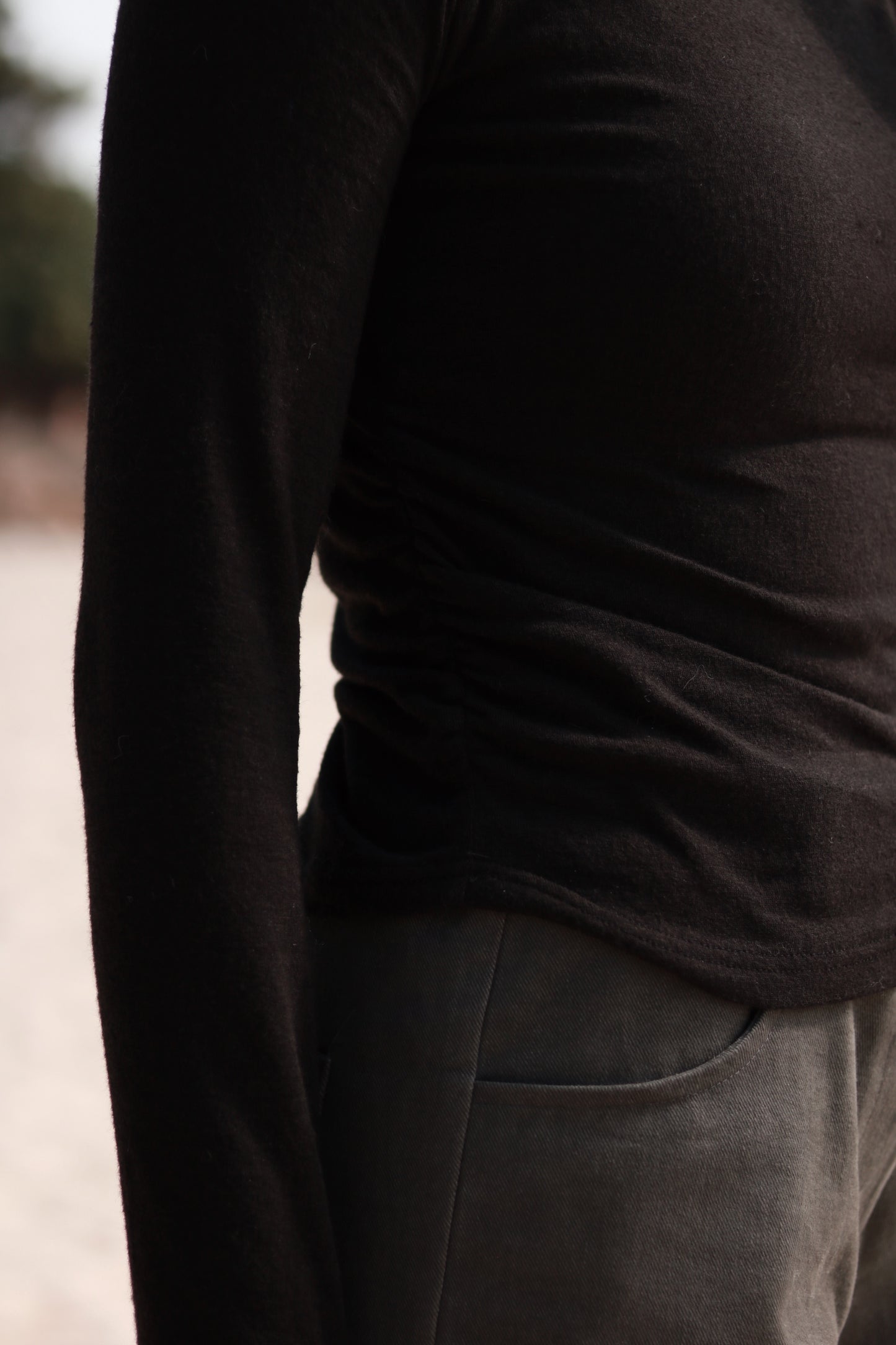 Spring Gathered Top (Black)