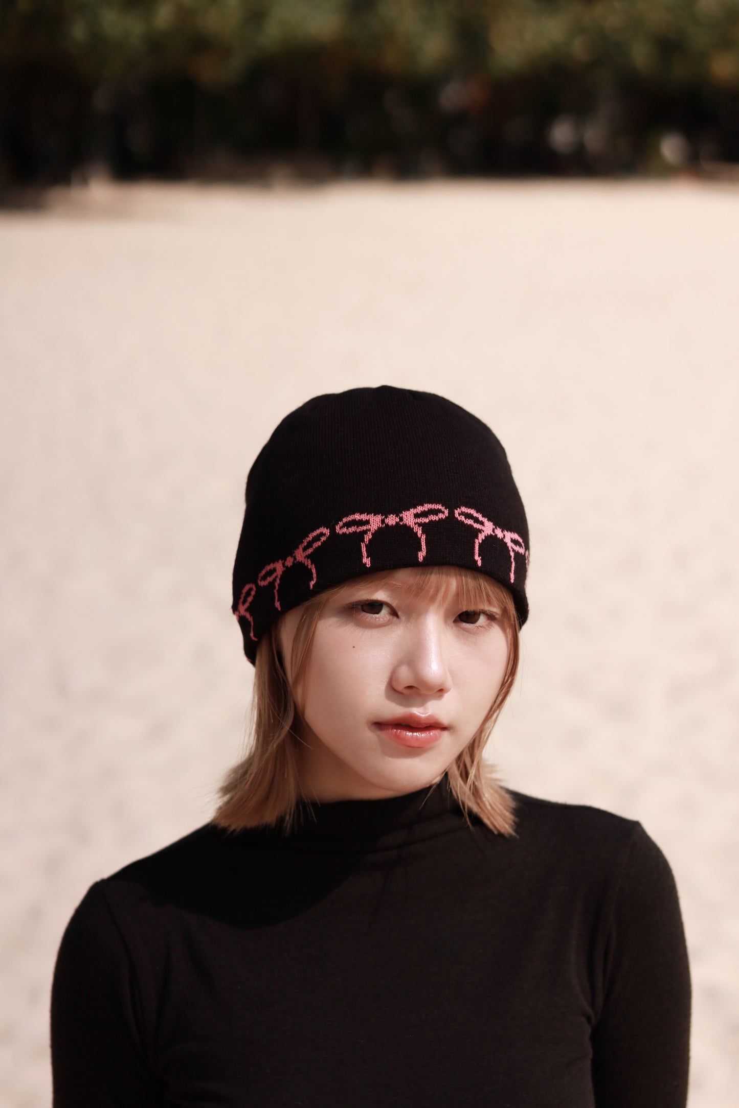 Little Ribbon Beanie (Black)