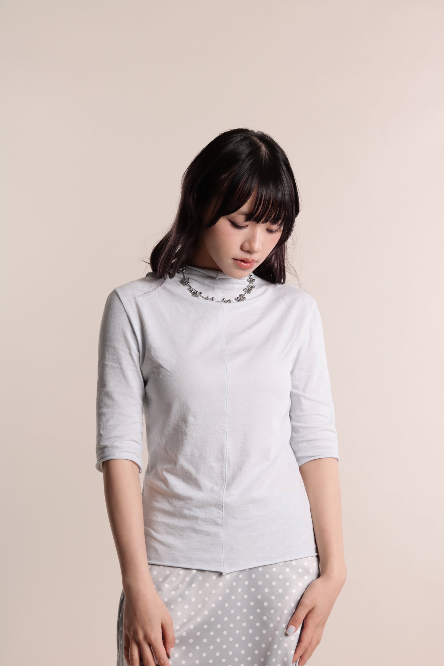 Pure Mock Neck Top (Baby Blue)