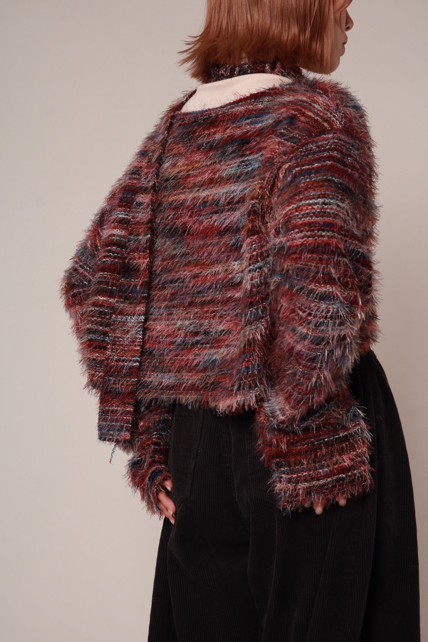 Fluffy Rainbow Sweater (Red)