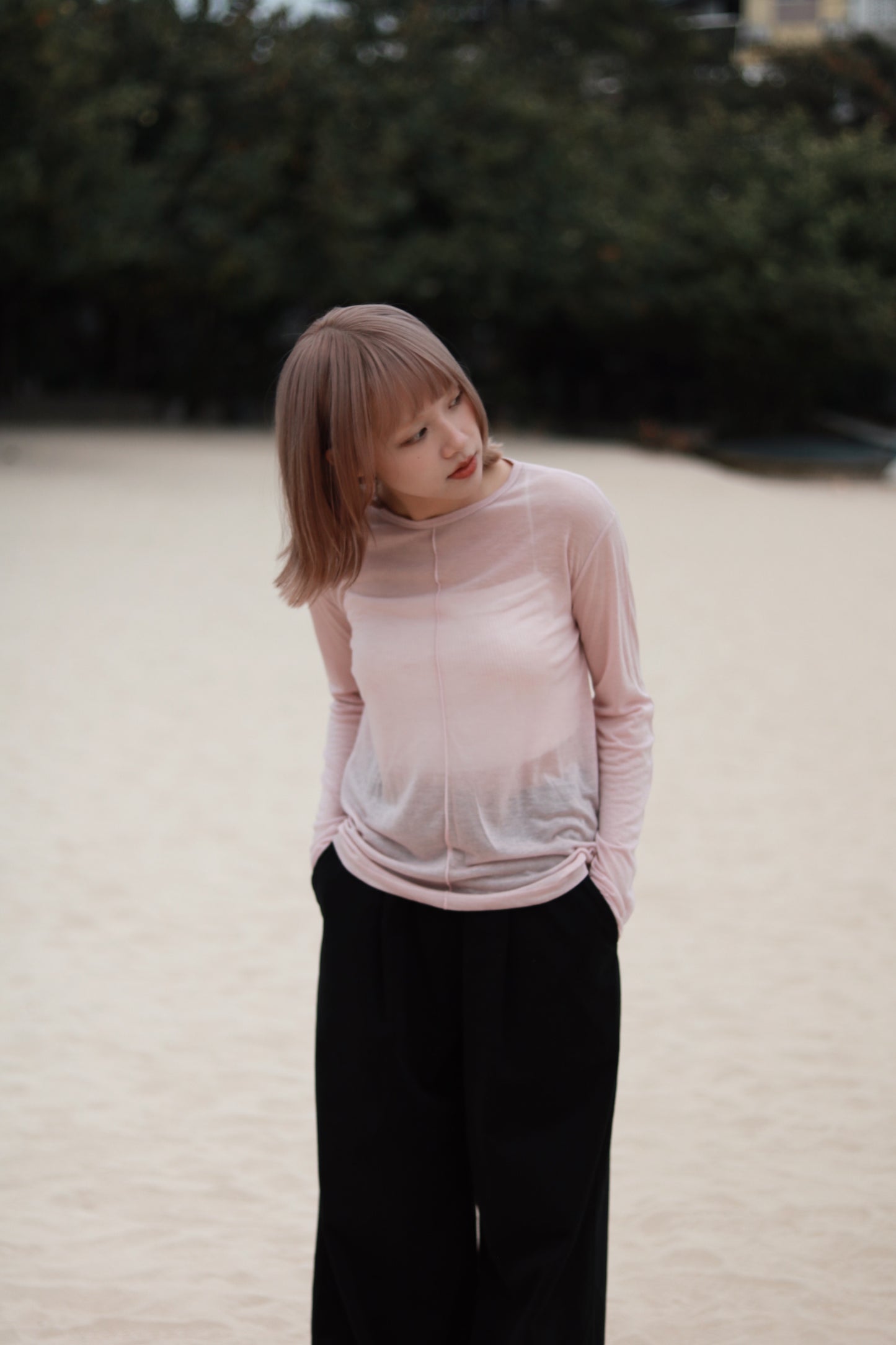 Spring Basic Top (Charcoal/Pink/Purple/White)