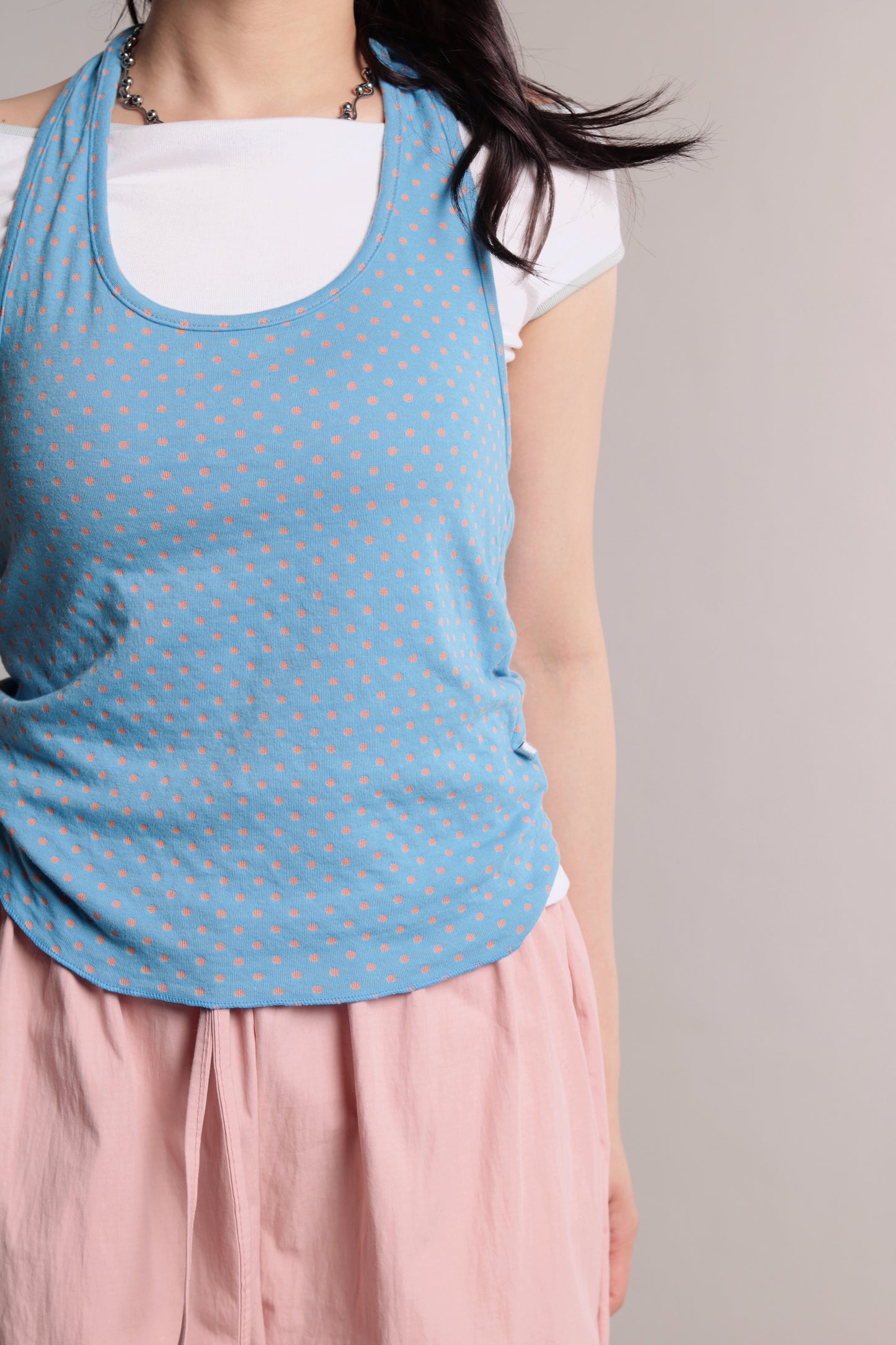 Polka Dot Halter Top (Blue)