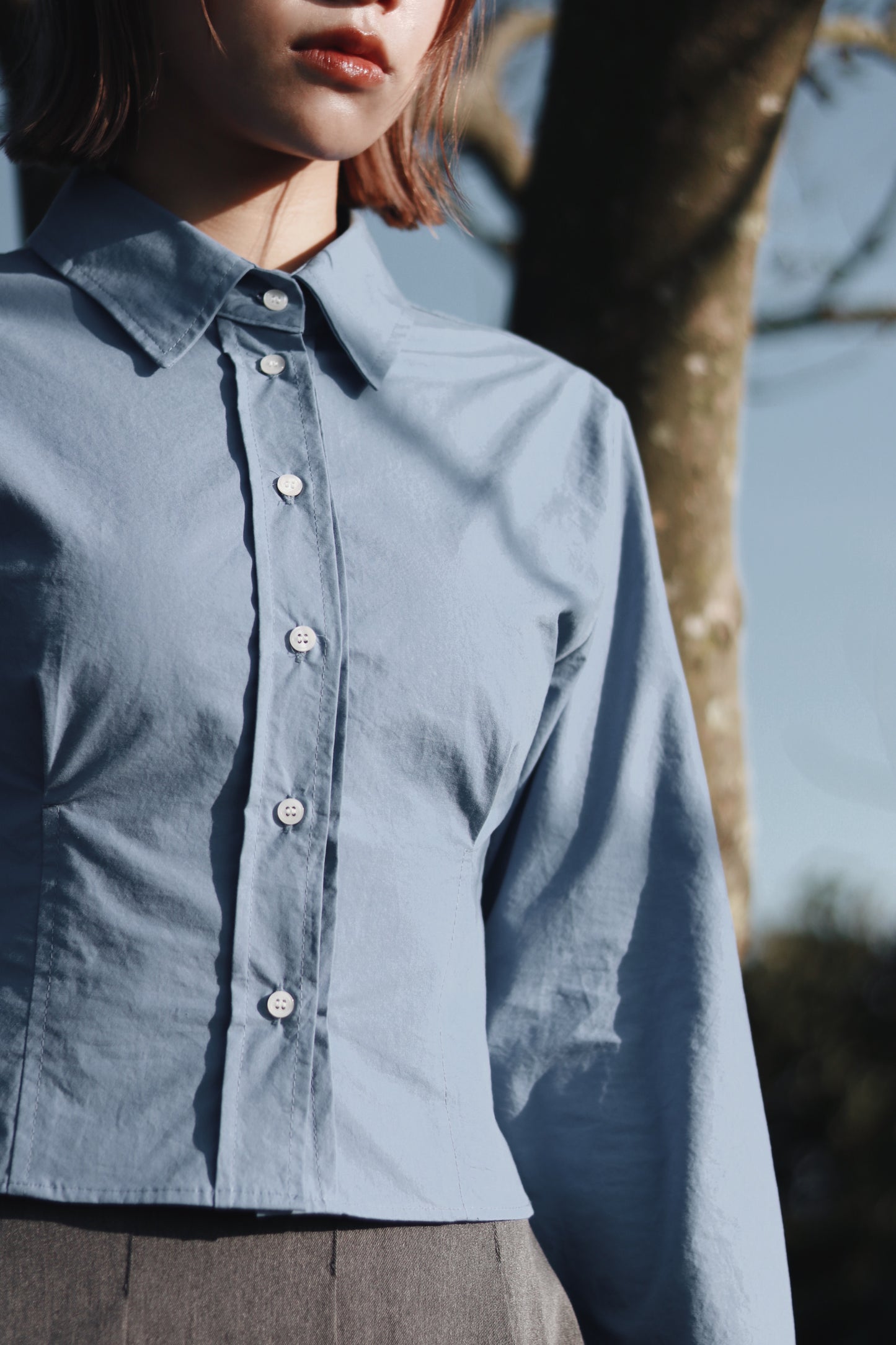 Cropped Shirt (Blue)