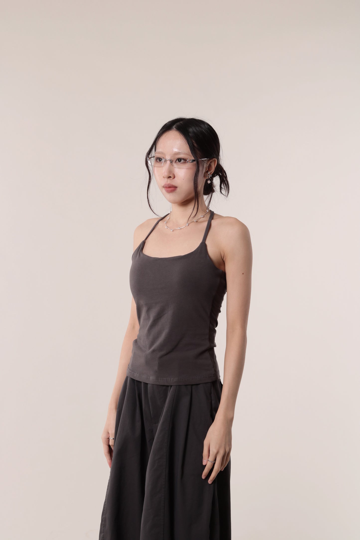 Halter Bra Top (Charcoal)
