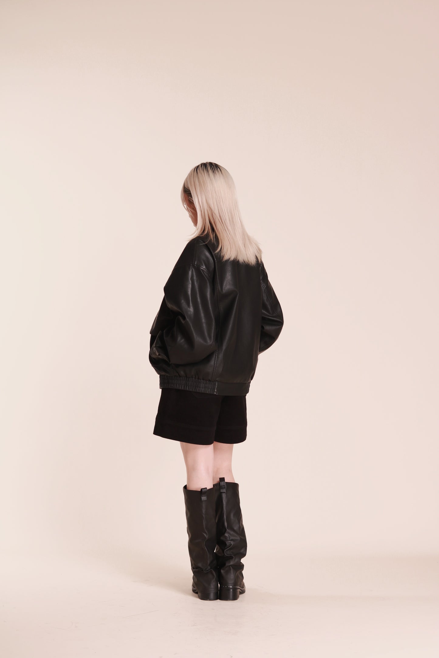 Oversized Leather Jacket (Black)