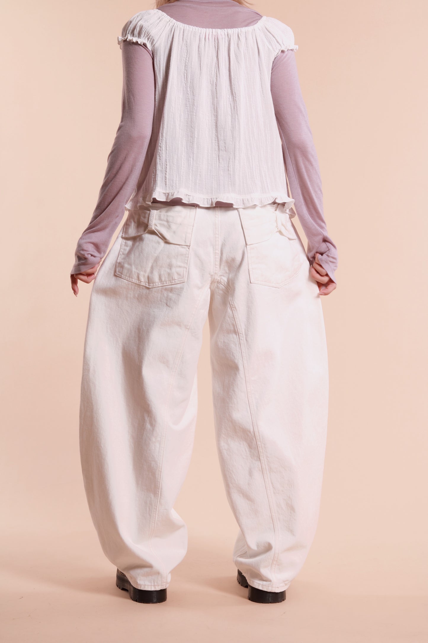 Ribbon Jeans (White)