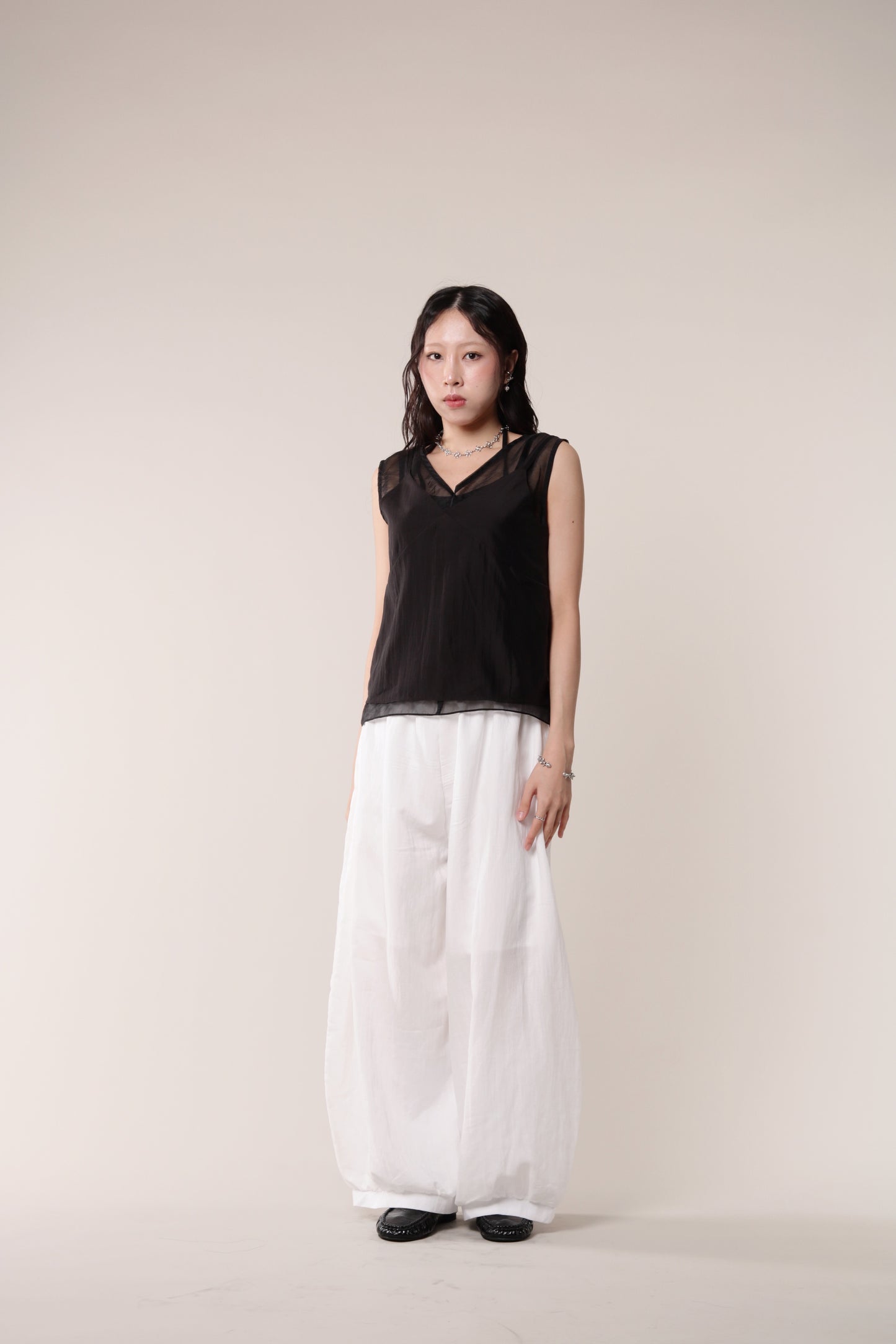 Linen Bubble Pants (White)