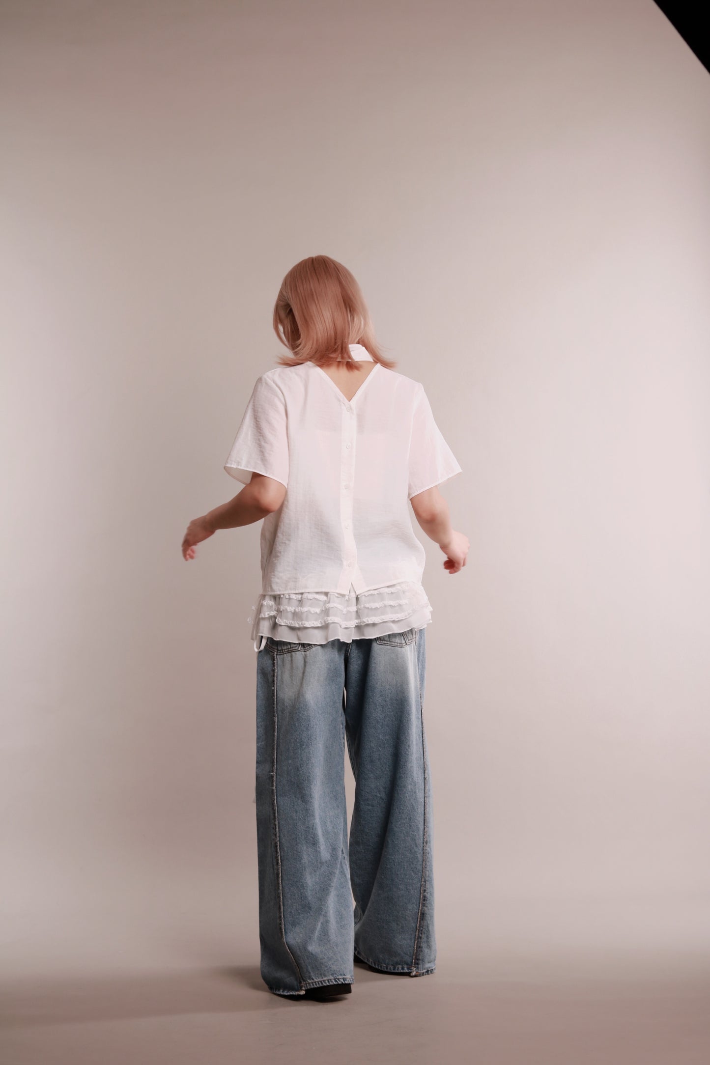 See Through Tie Top (White)