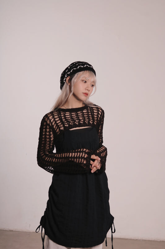 Net Crop Top (Black)