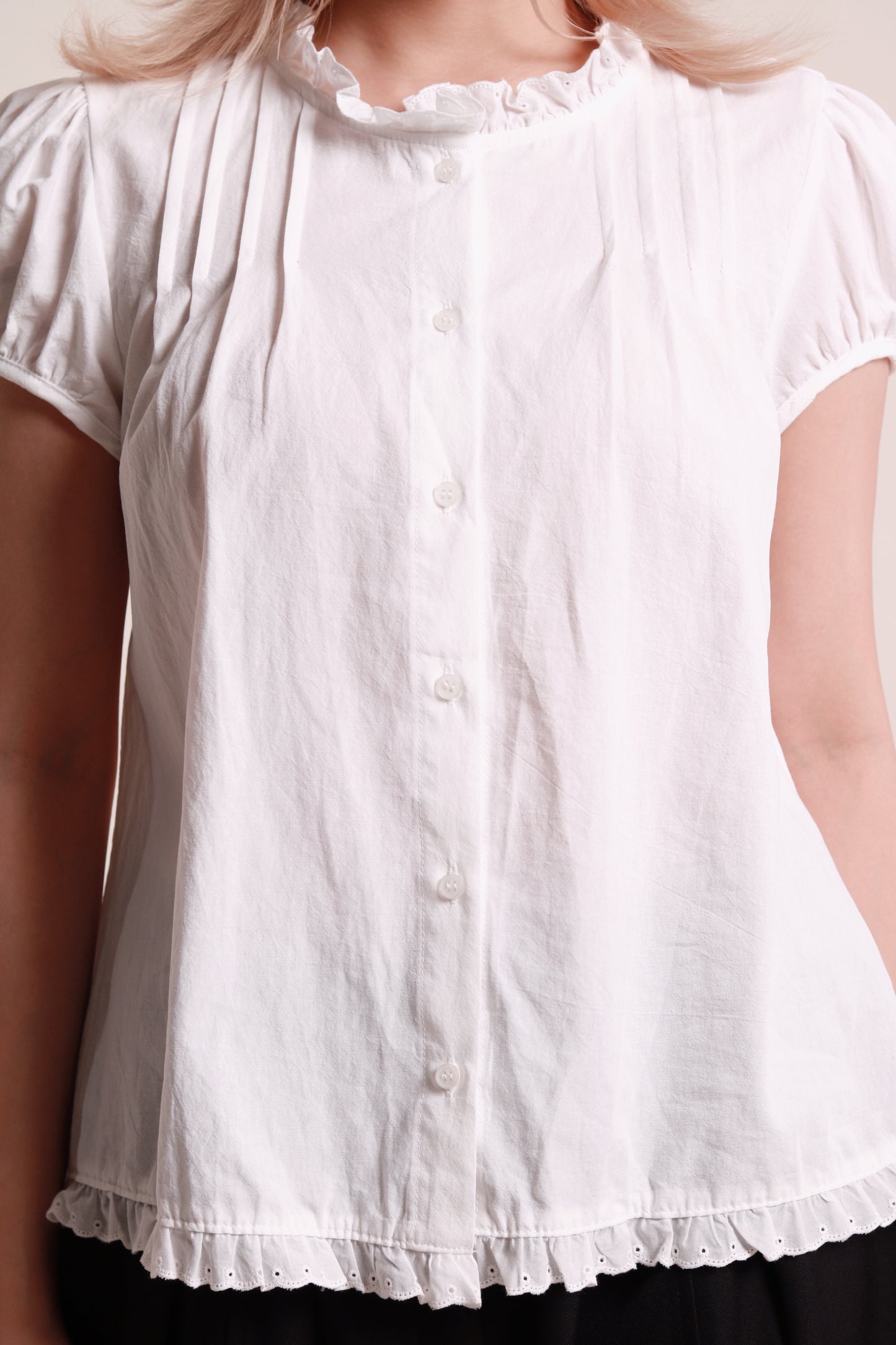 Puff Sleeve Blouse (White)