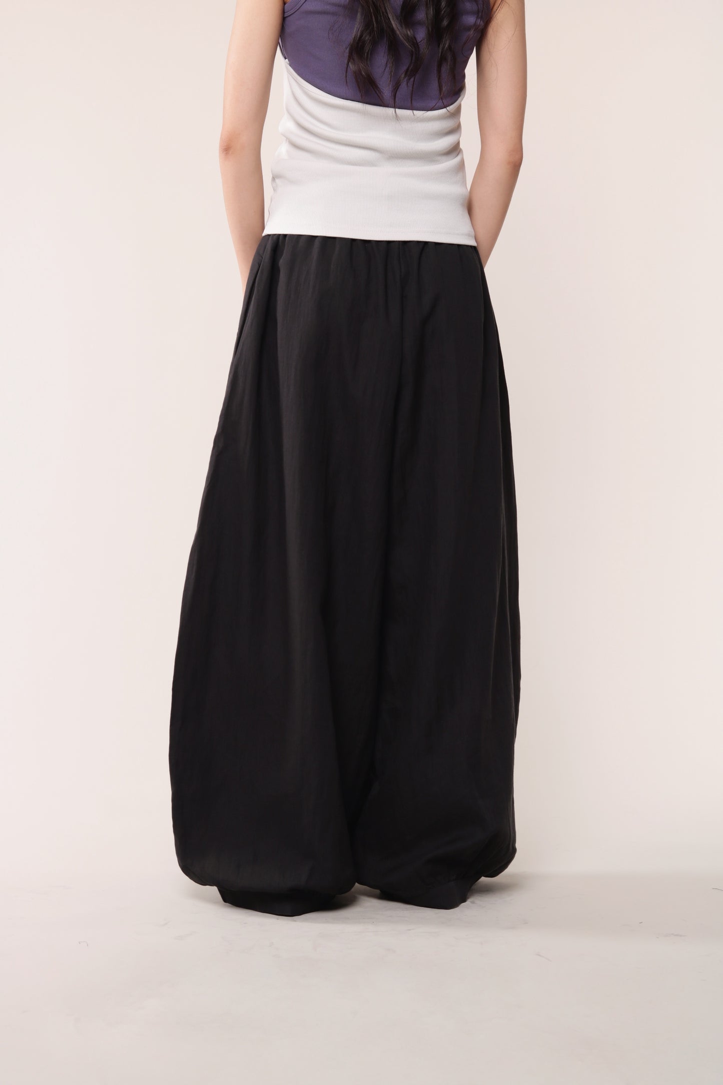 Linen Bubble Pants (Black)