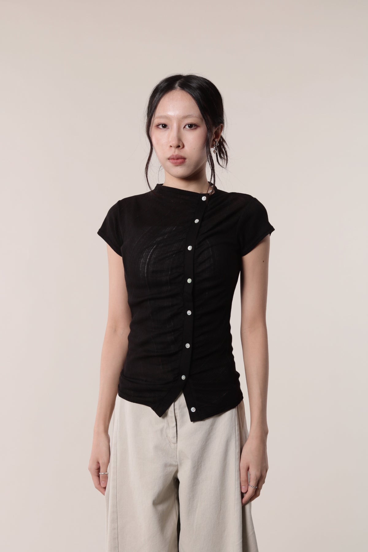 Sep Gathered Tee (Black)