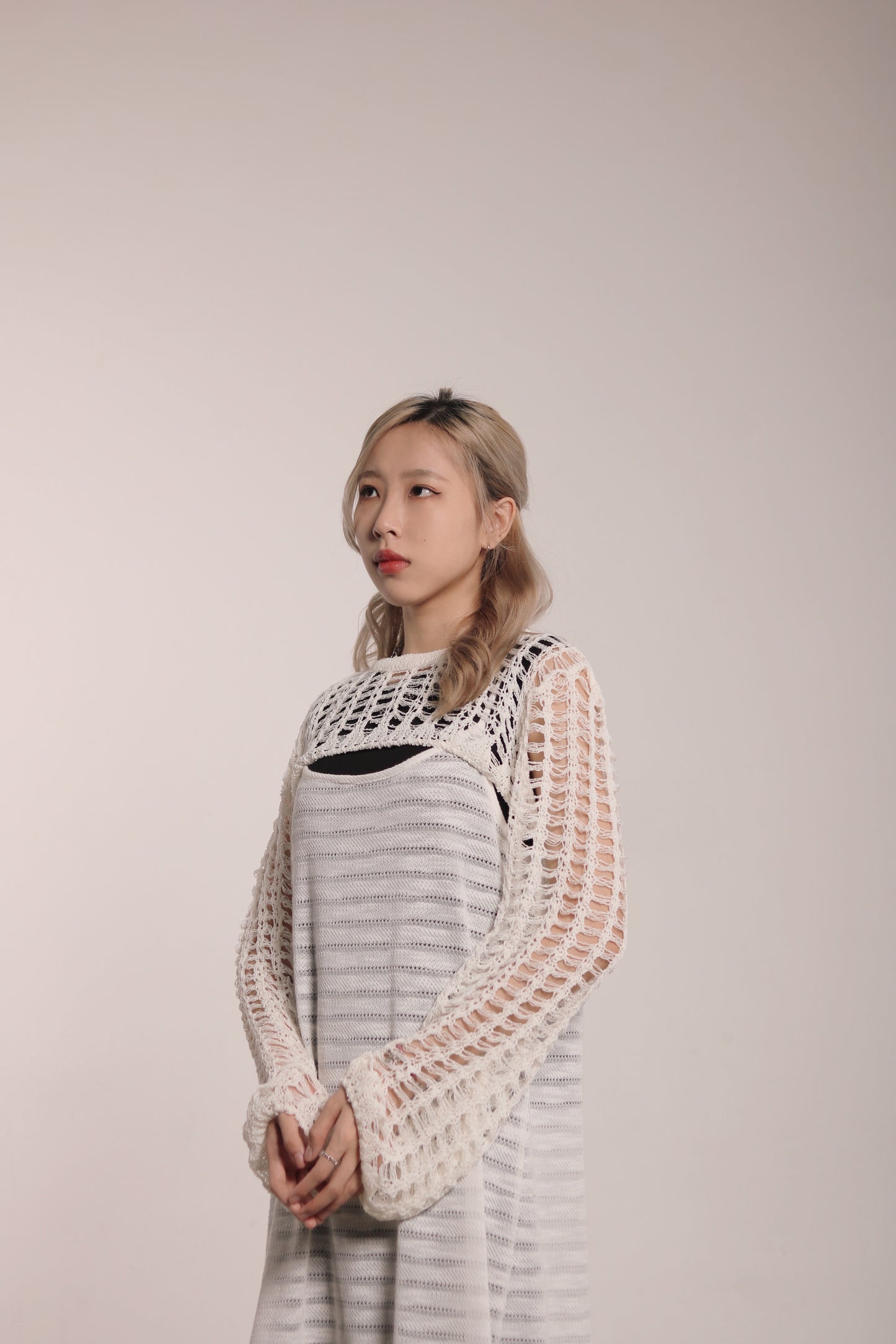 Net Crop Top (White)