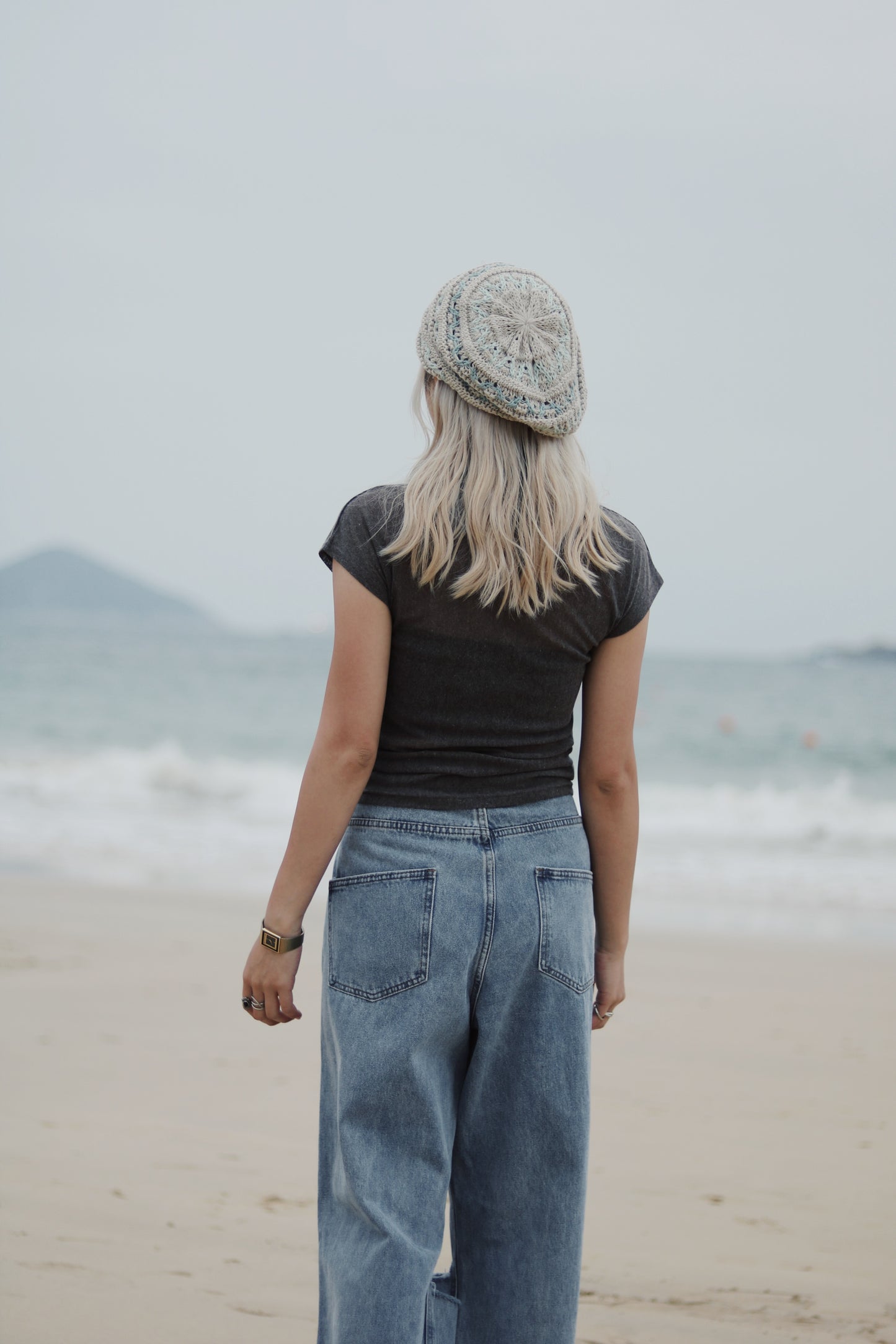 Cap Sleeve Mock Neck Top (Brown)