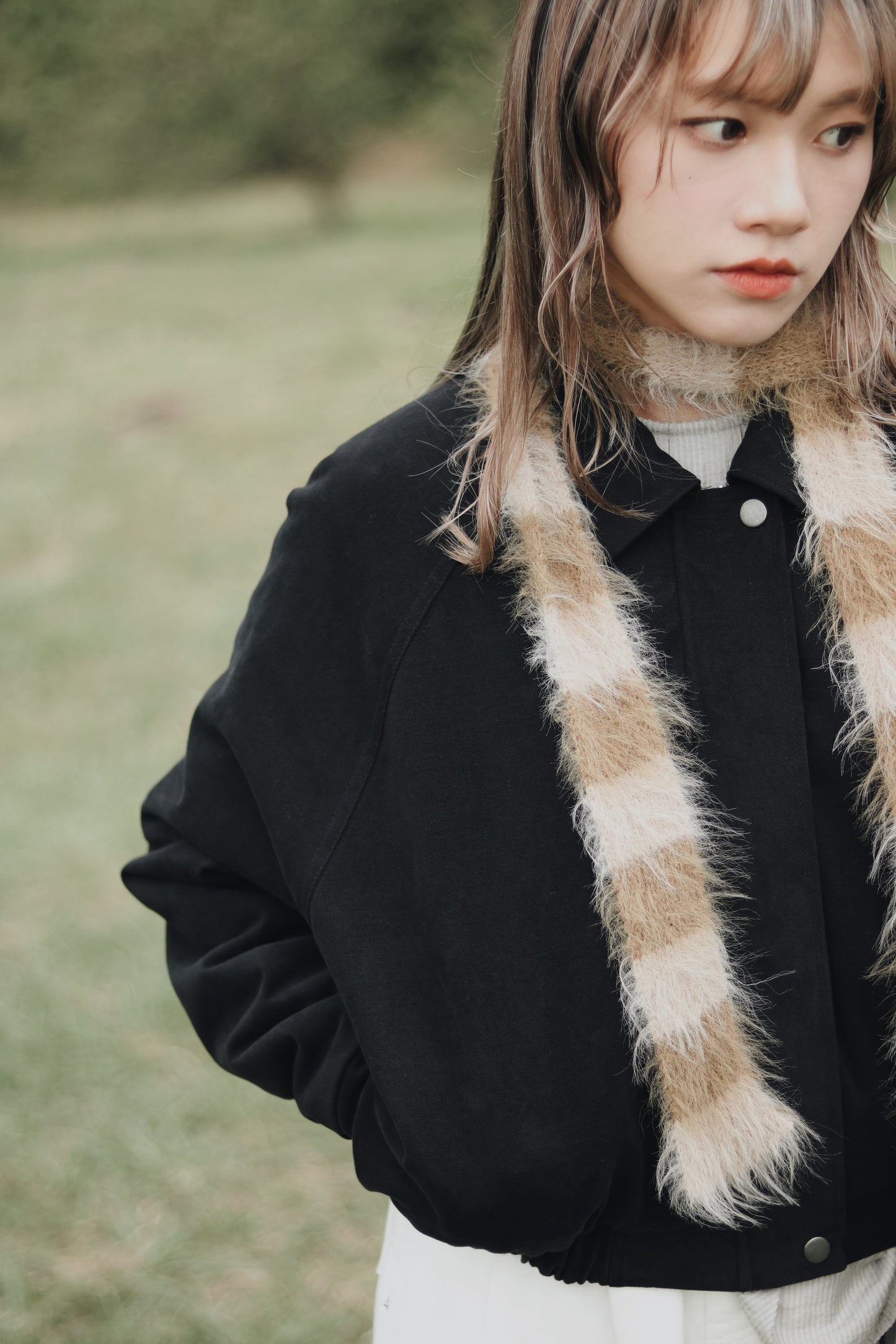 Cropped Blouson Jacket (Black)