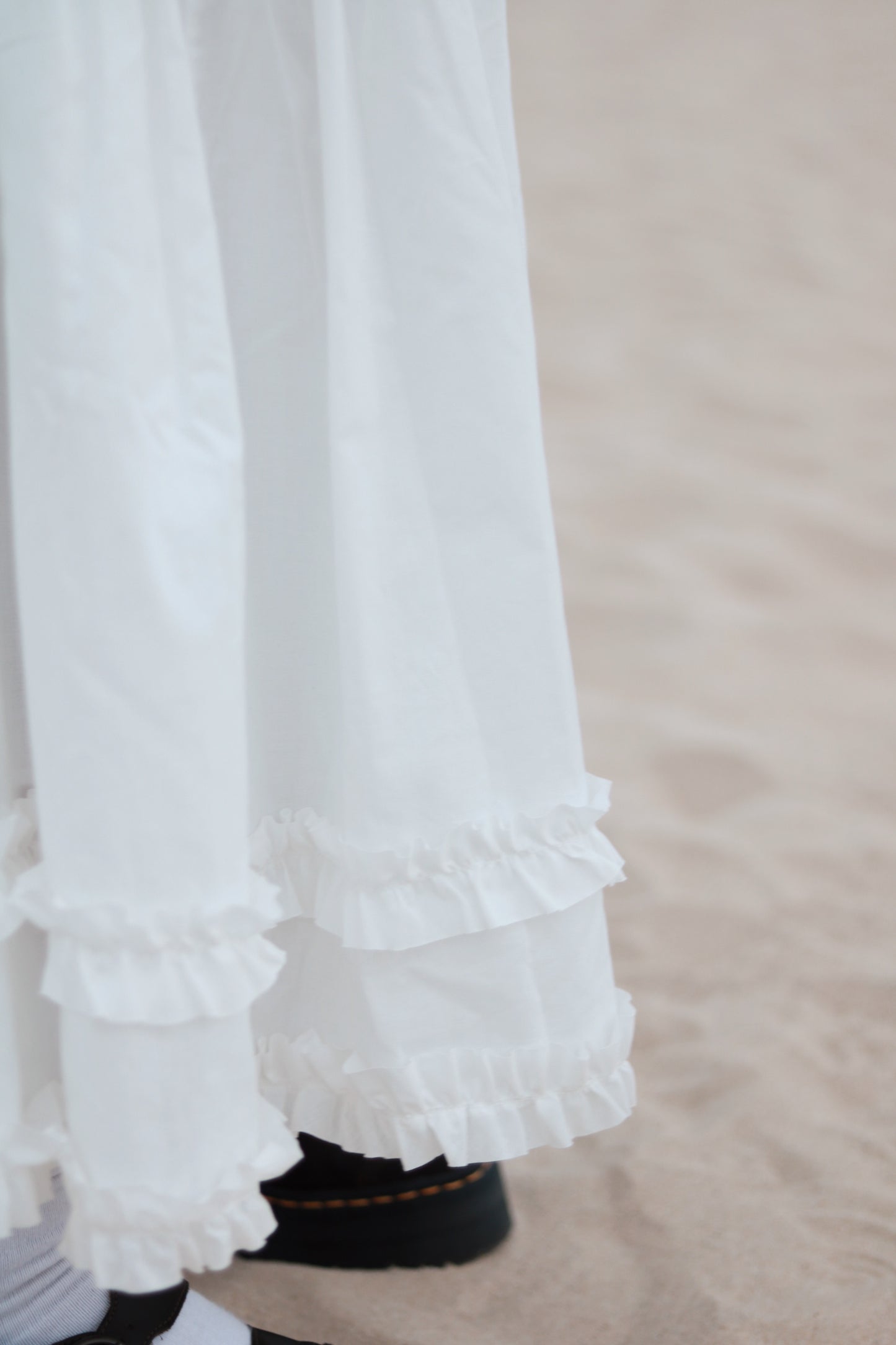 Doll Double Ruffle Skirt (White)