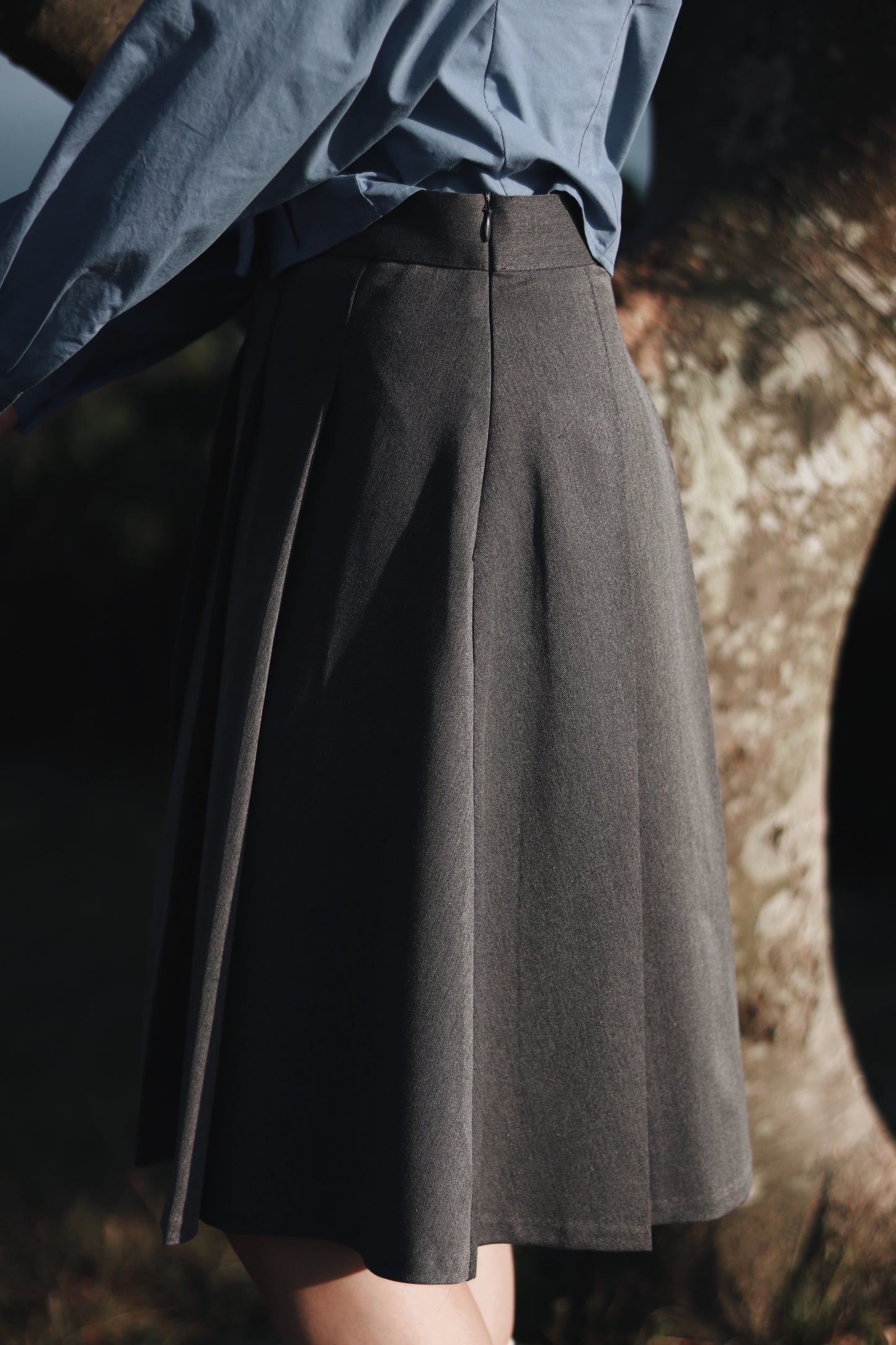 Doll Pleated Mini Skirt (Grey)