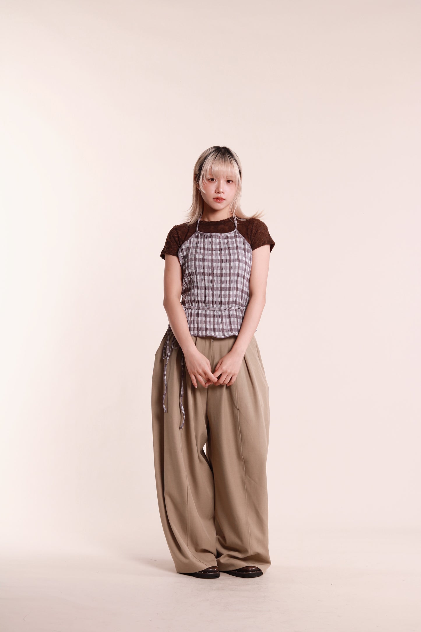 Checkered Halter Top (Purple)