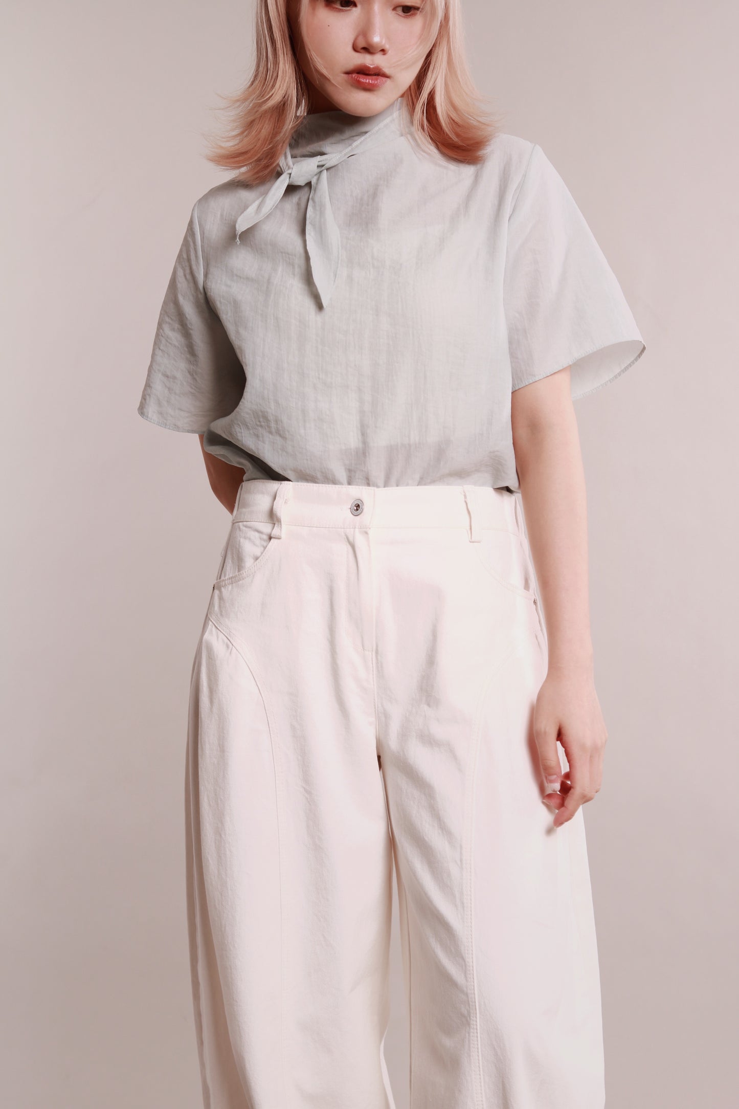 See Through Tie Top (Sky)