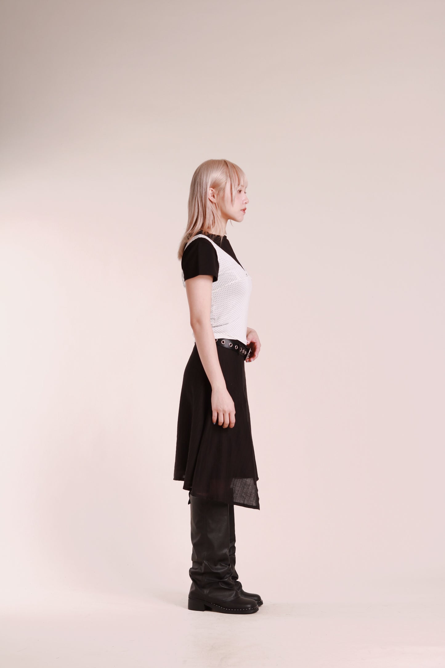 Asymmetric Mini Skirt (Black)