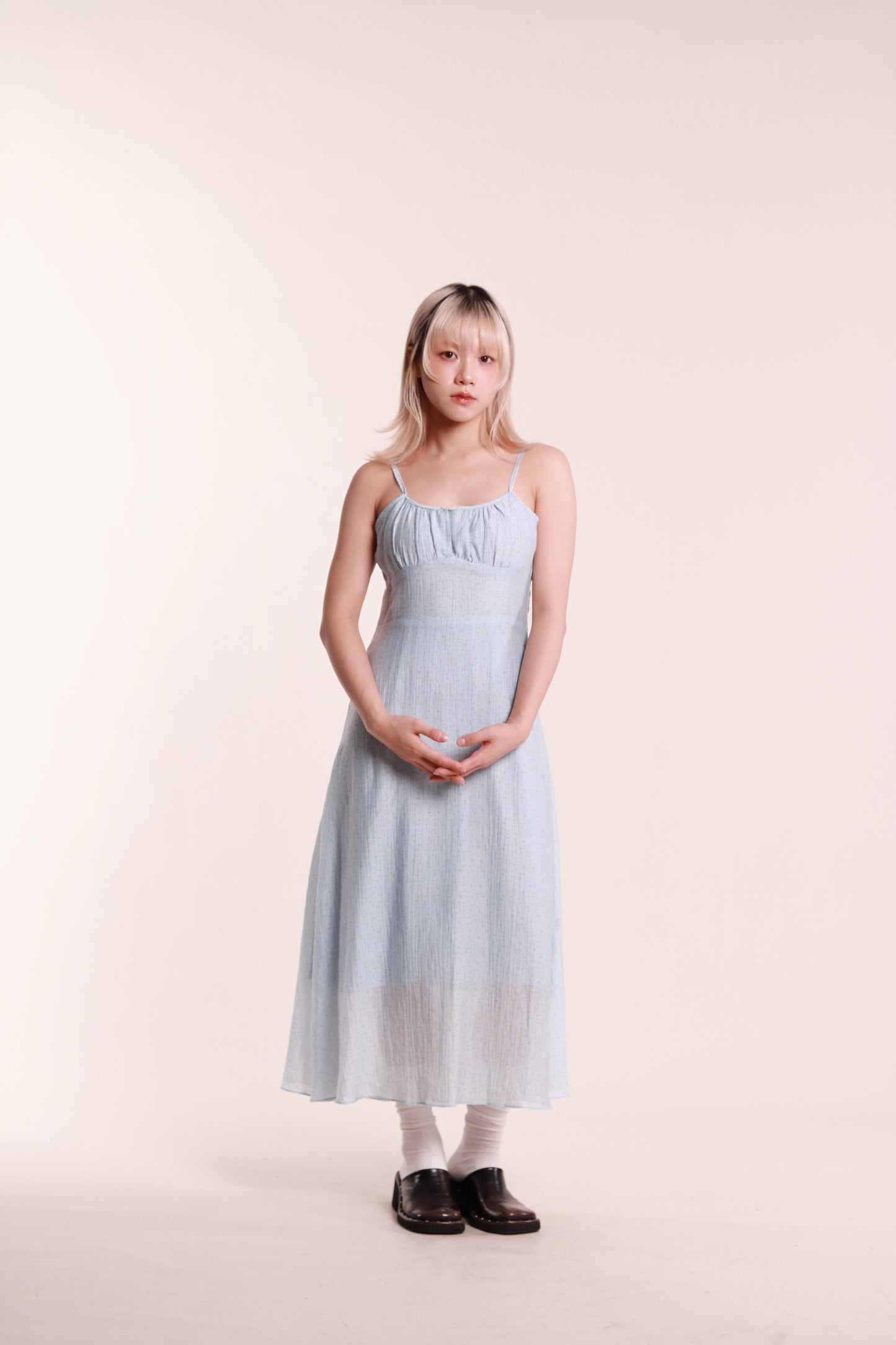 Floral Sleeveless Dress (Blue)